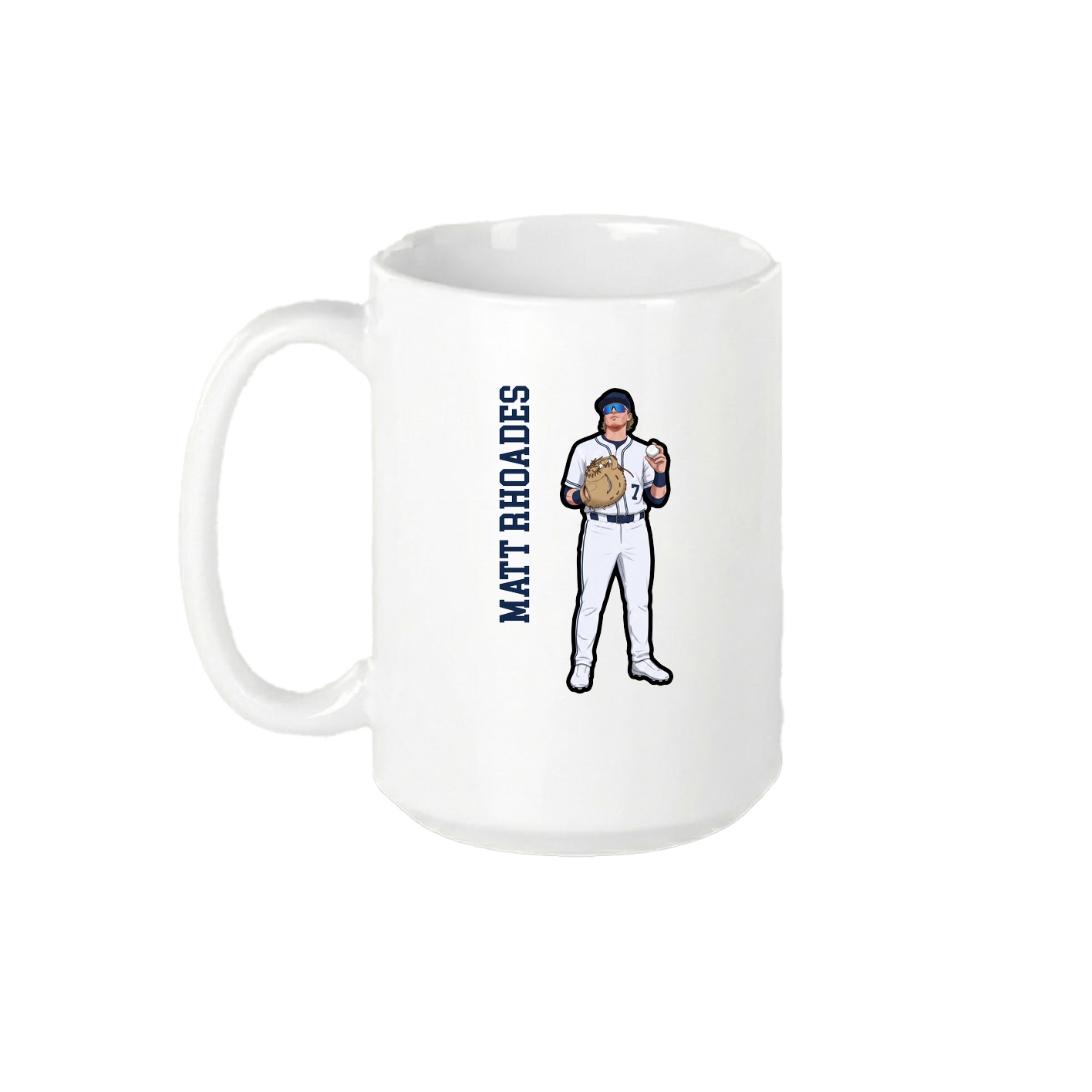 15oz Coffee Mug — Name Vertical in White