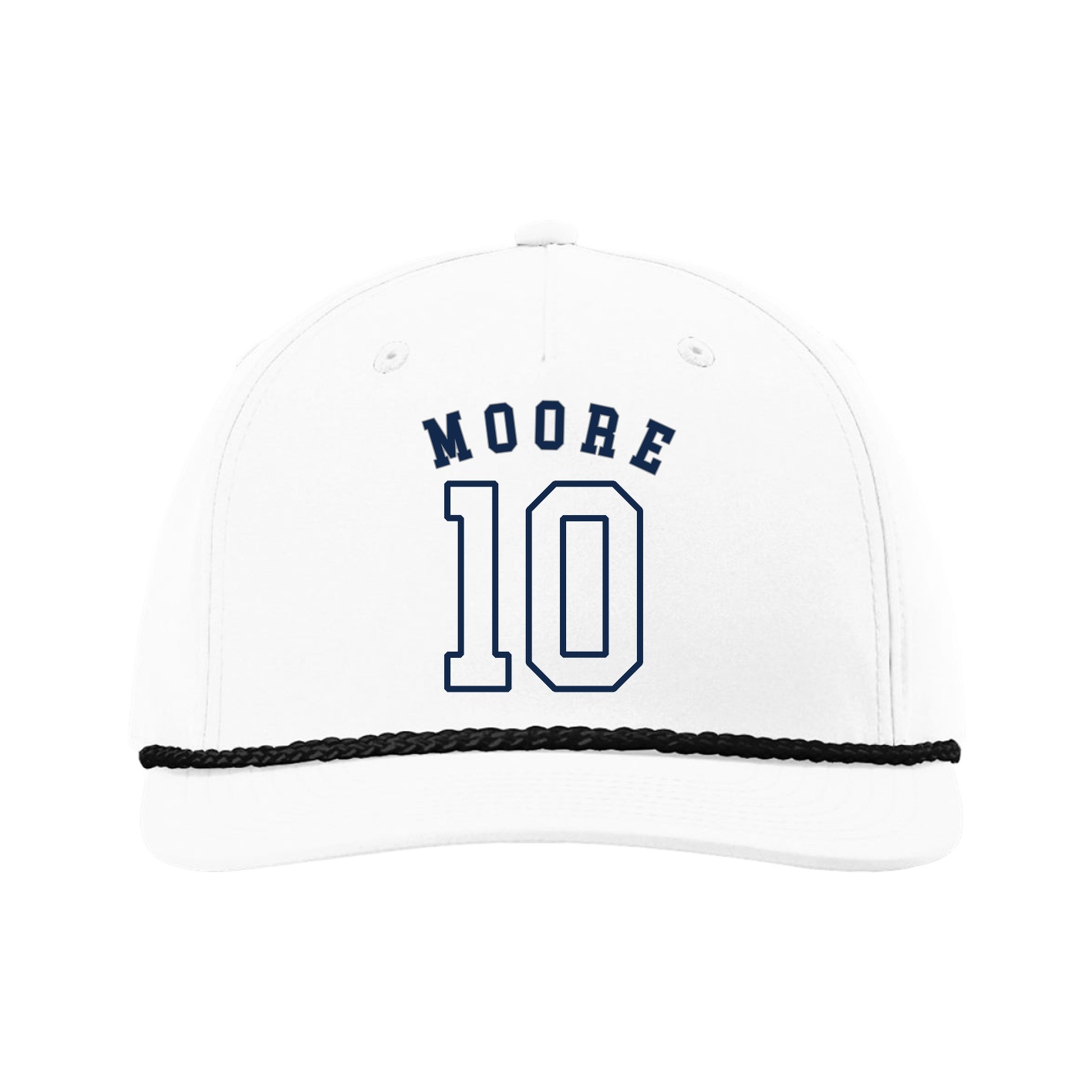 Five-Panel Classic Rope Cap — Shirsey Arch in White