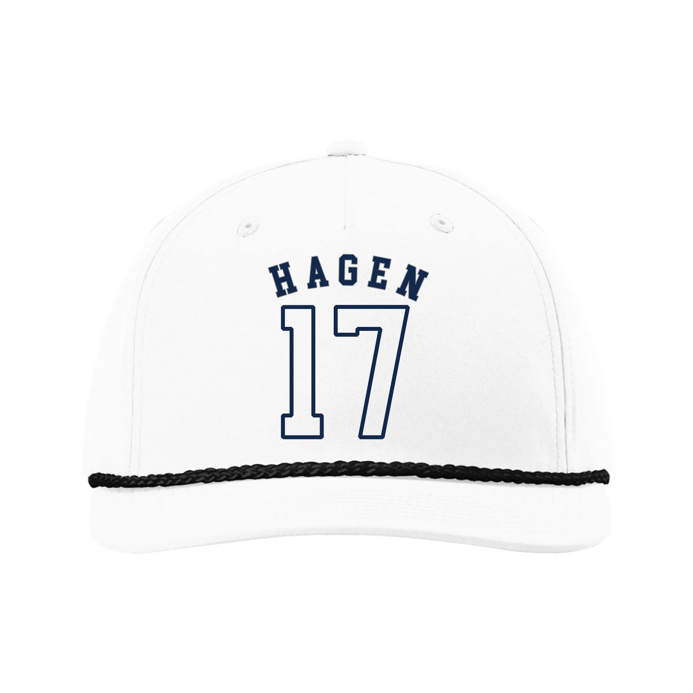 Five-Panel Classic Rope Cap — Shirsey Arch in White