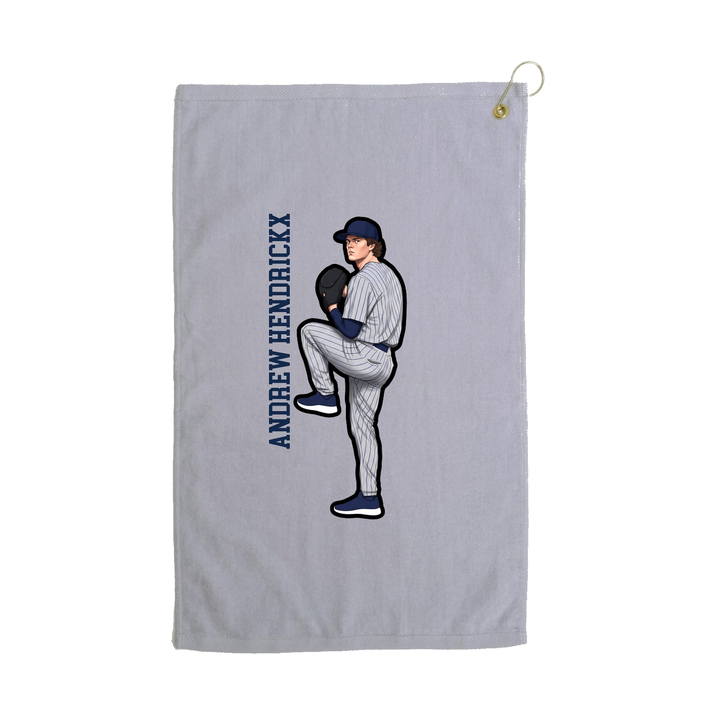 Golf Towel — Name Vertical in Grey