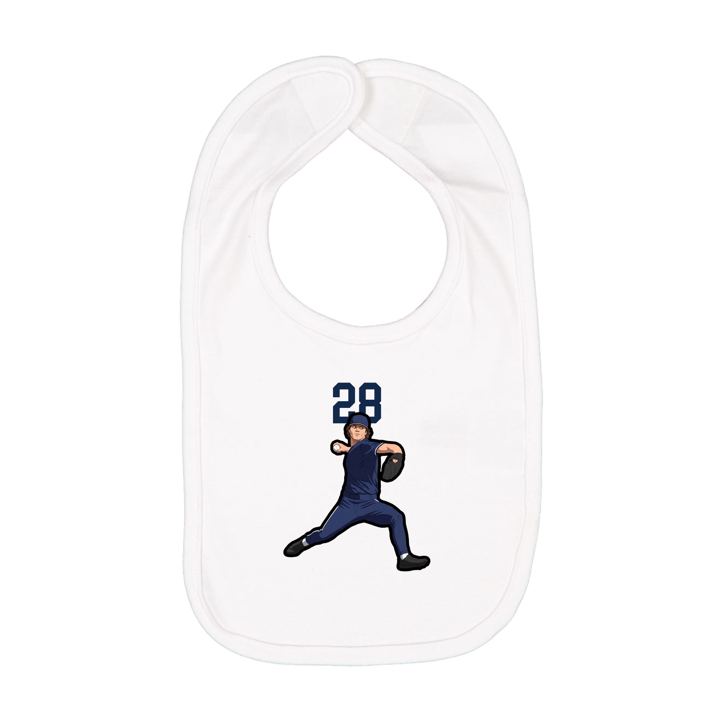 Infant Bib — Number Top in White