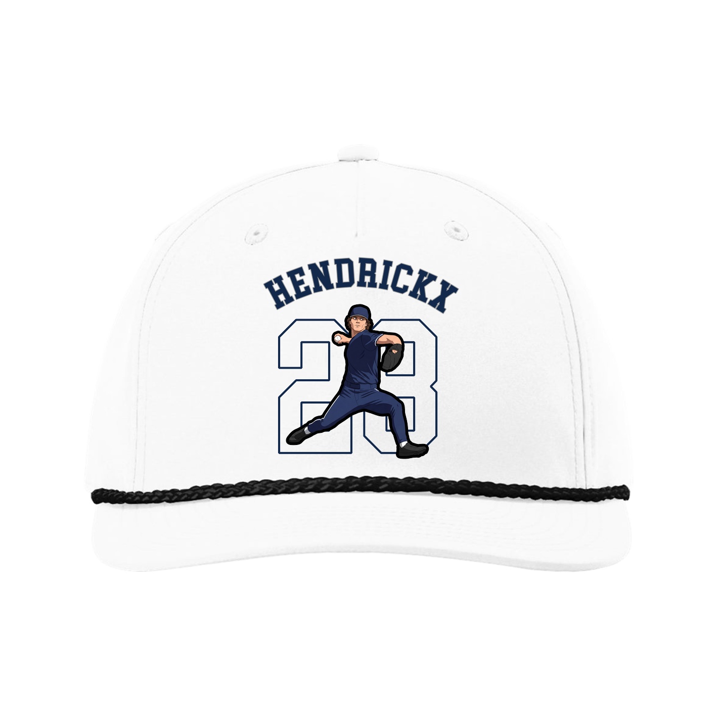 Five-Panel Classic Rope Cap — Shirsey Arch in White