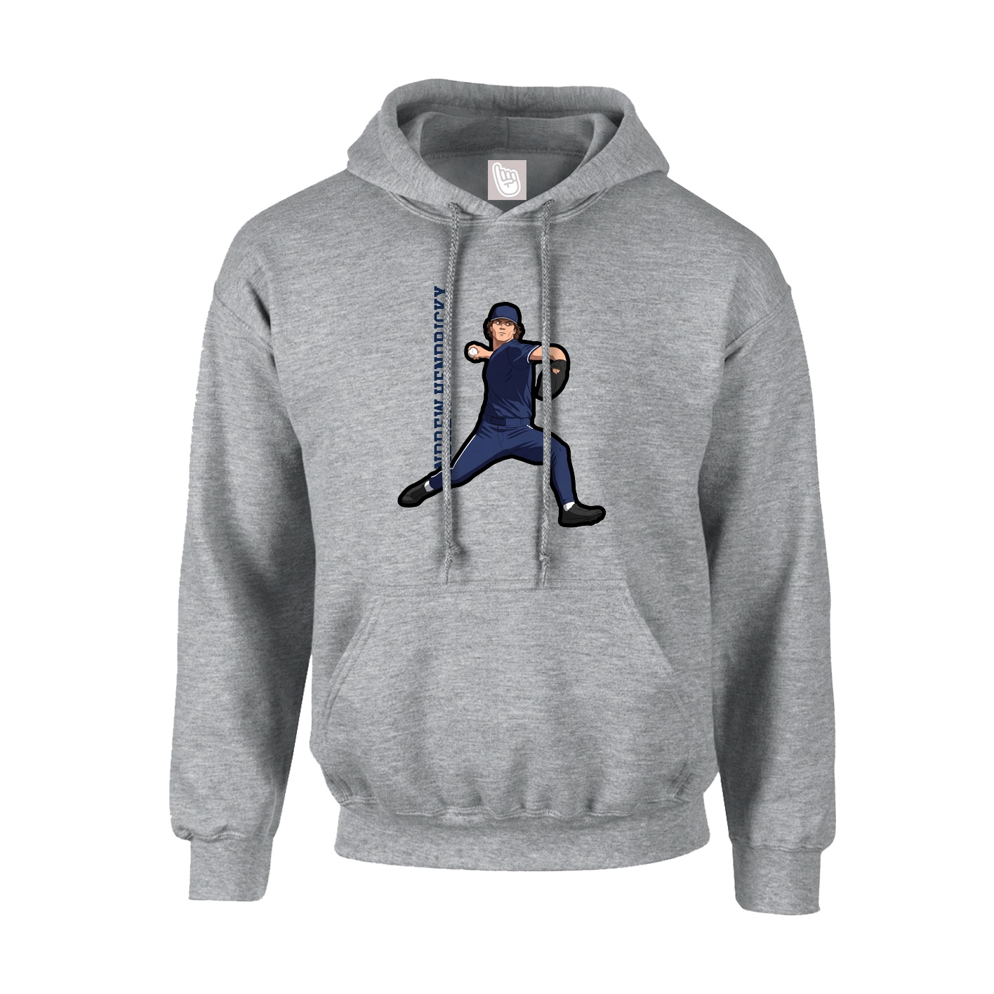 Youth Hoodie — Name Vertical in Grey