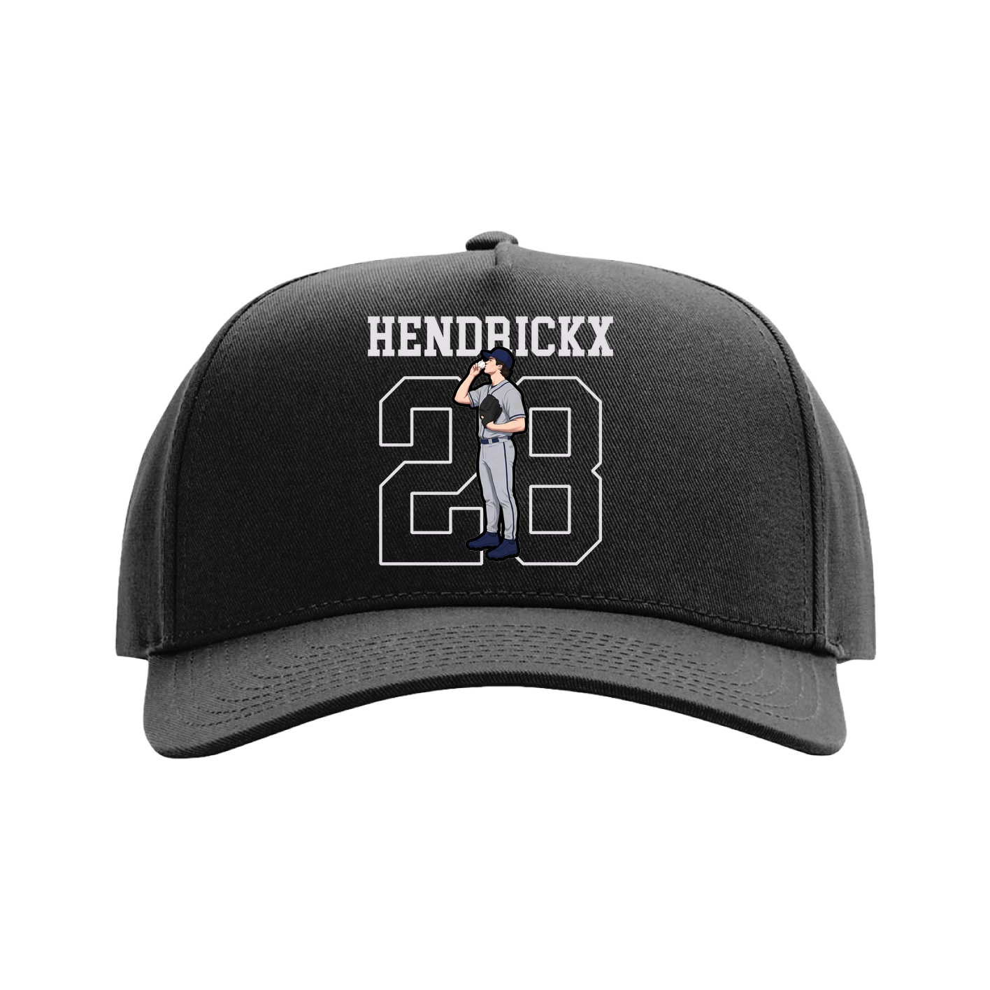 Full Fabric Five-Panel Champ Cap — Shirsey in Black