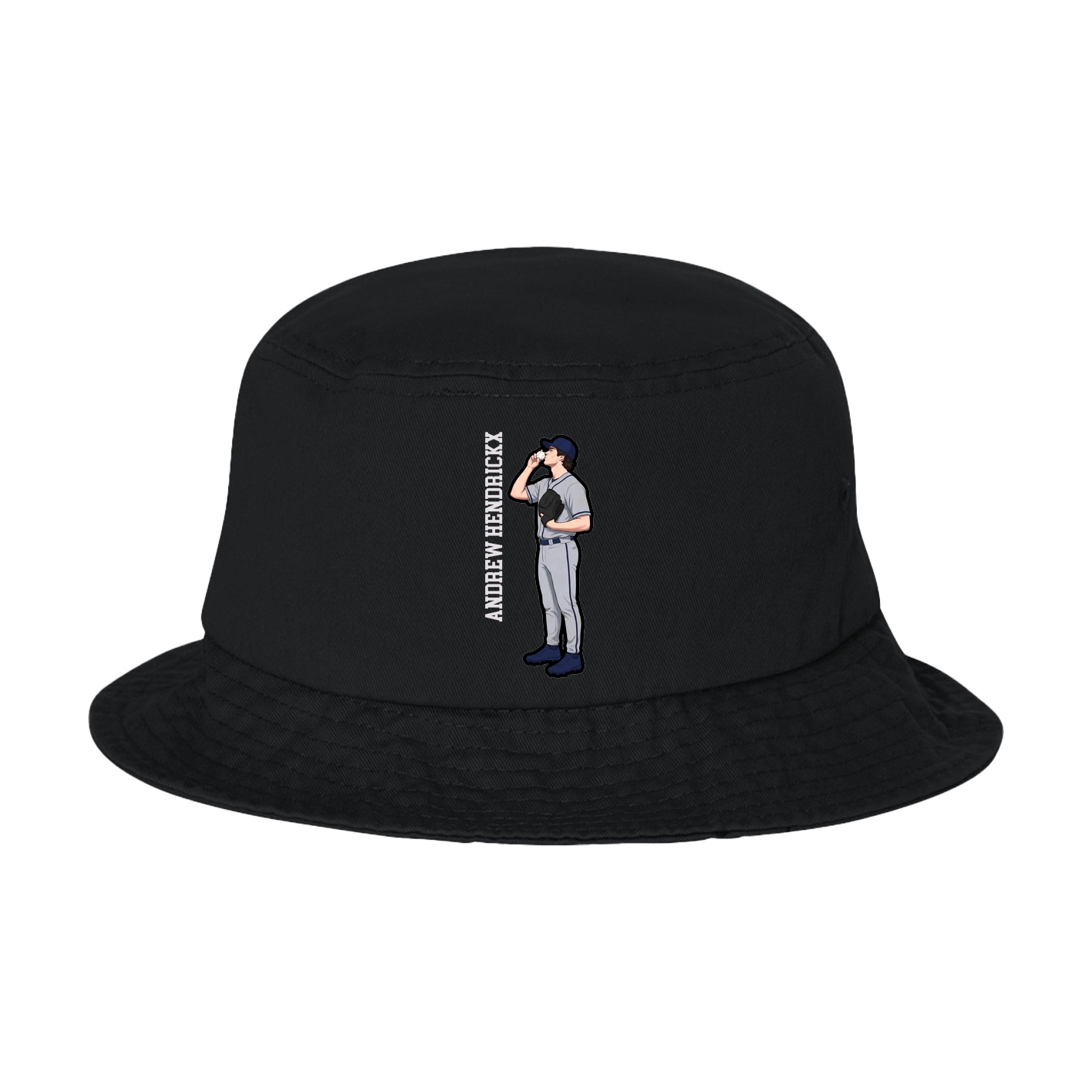 Bucket Cap — Name Vertical in Black