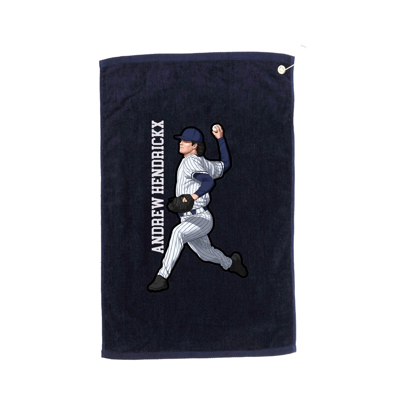 Golf Towel — Name Vertical in Navy
