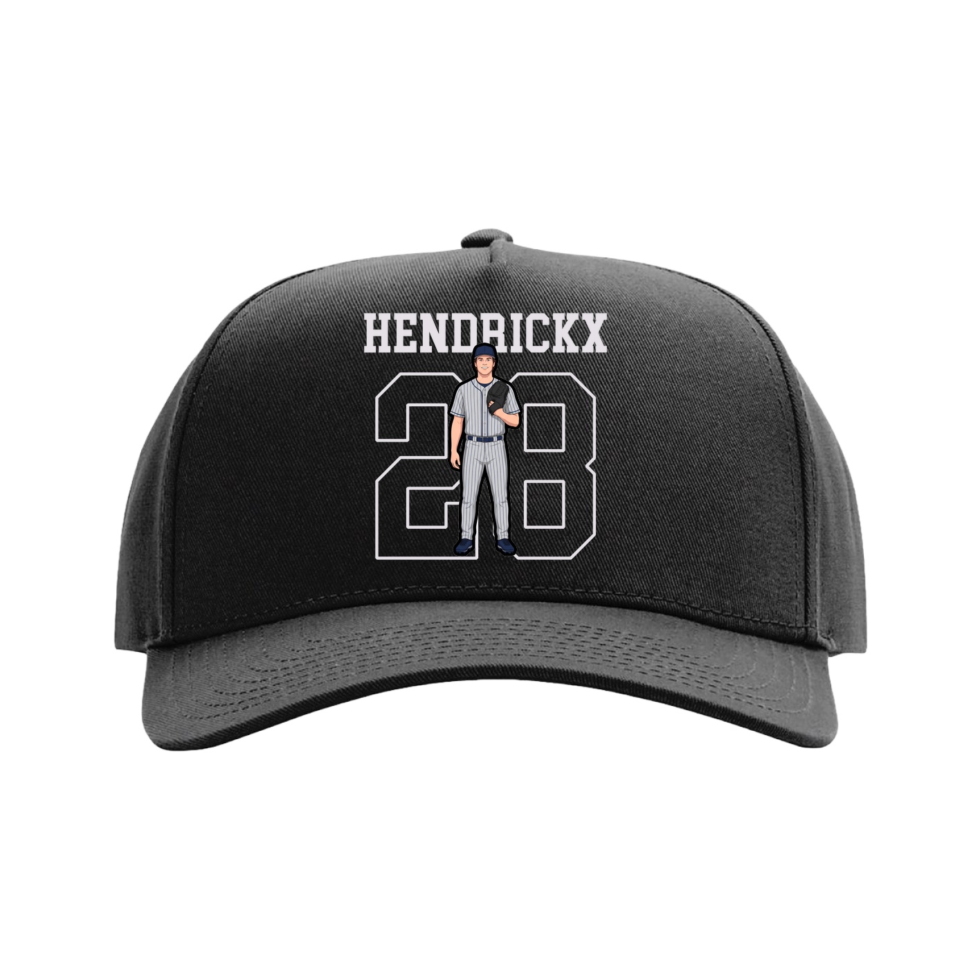 Full Fabric Five-Panel Champ Cap — Shirsey in Black