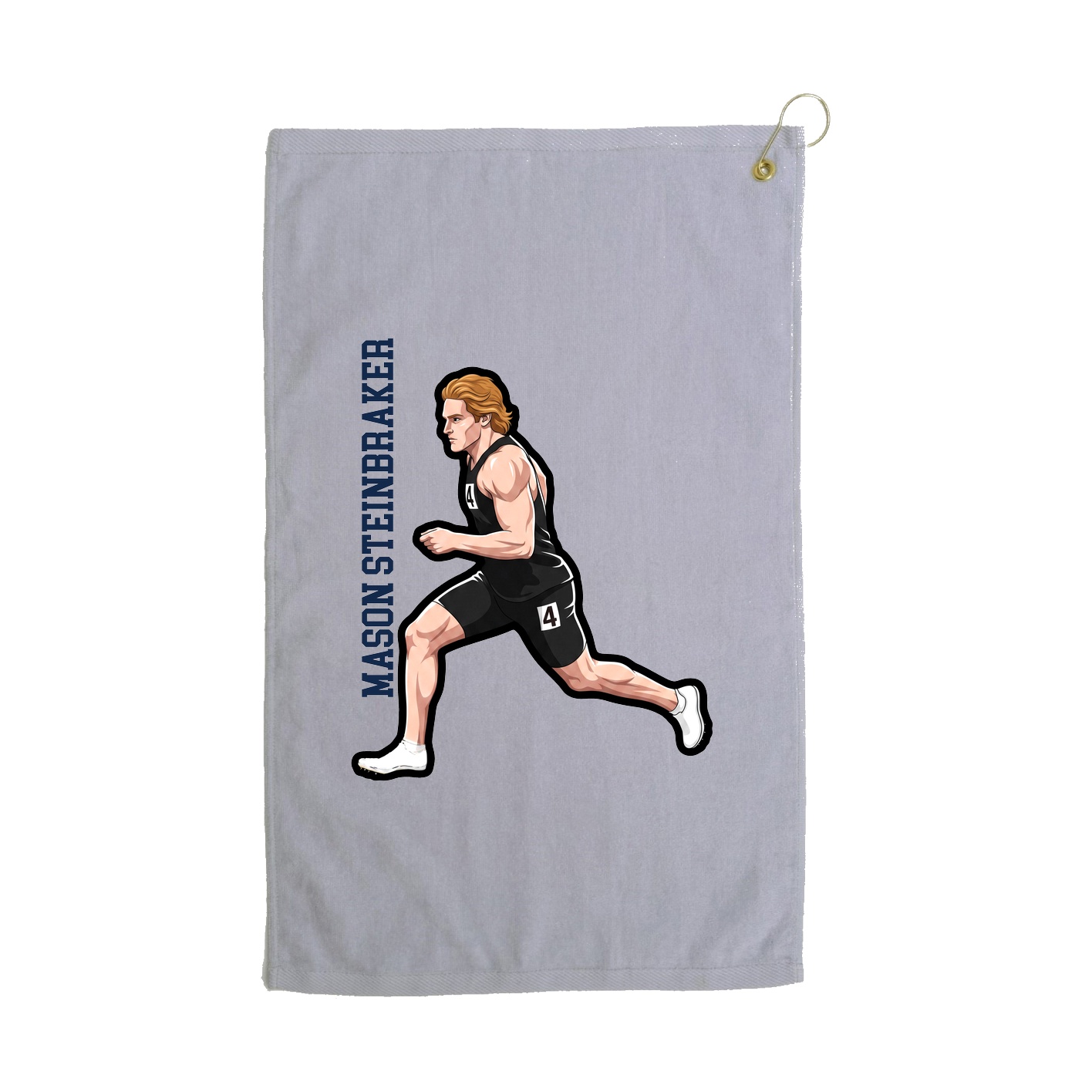 Golf Towel — Name Vertical in Grey