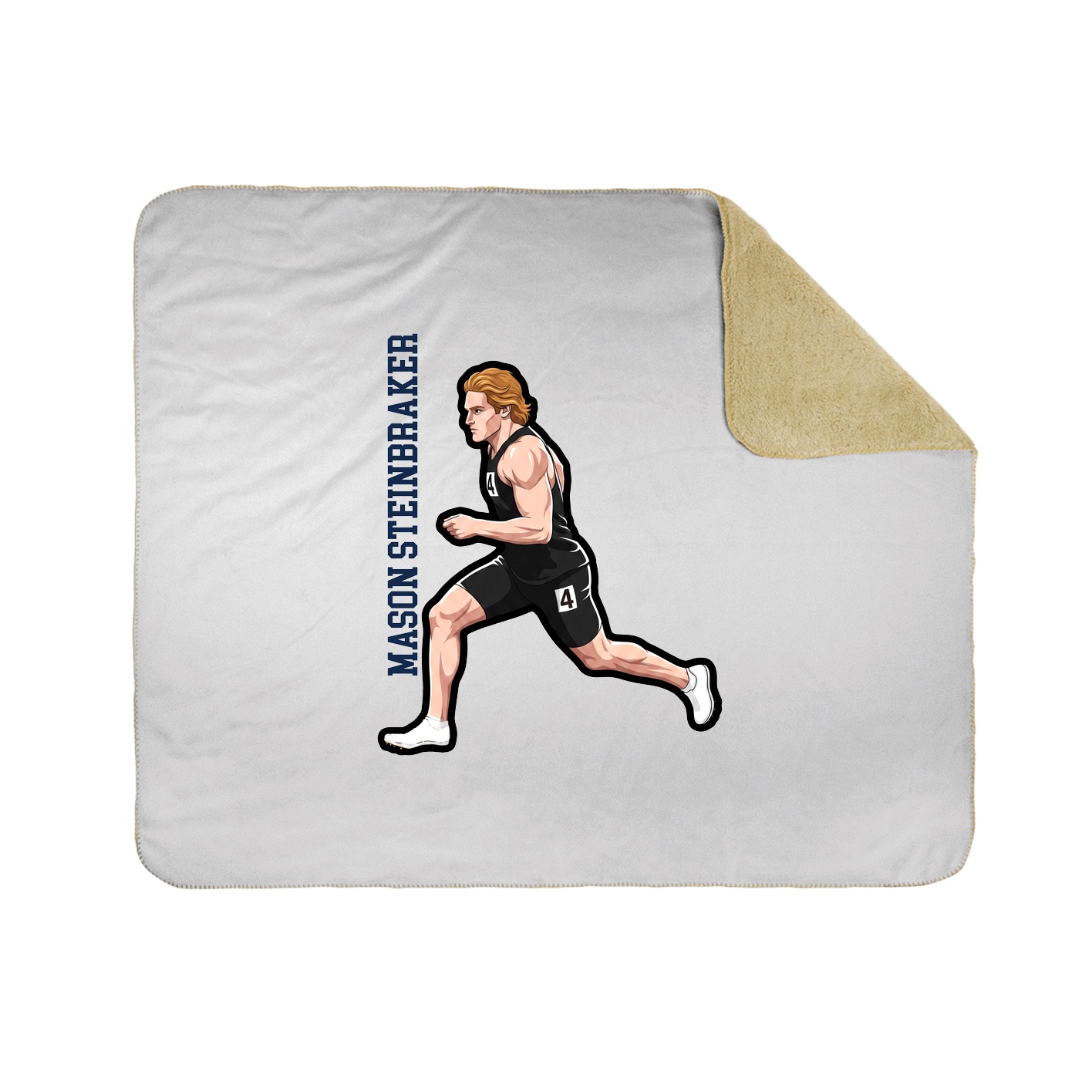 Throw Blanket — Name Vertical in White
