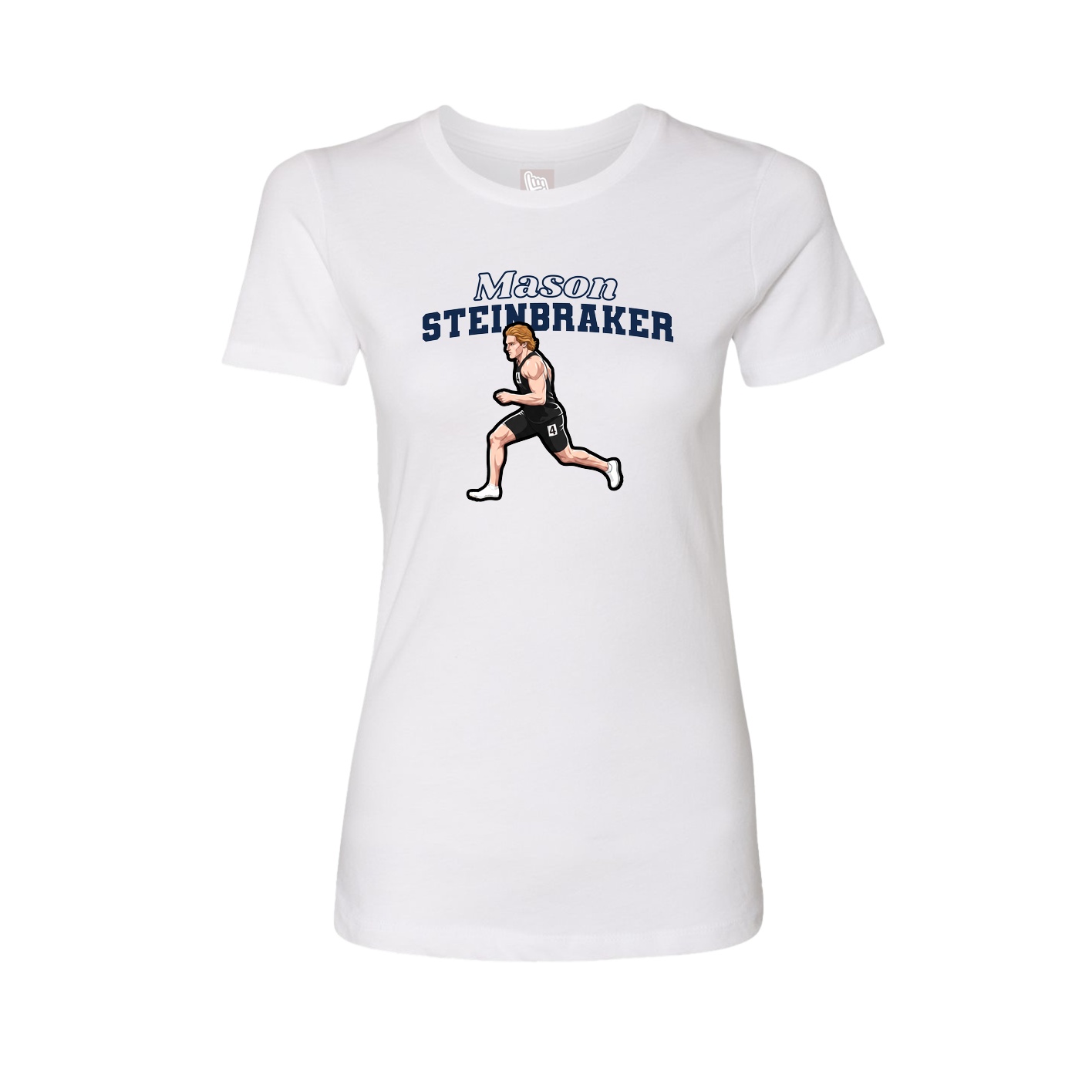 Womens Tee — Name Arch in White
