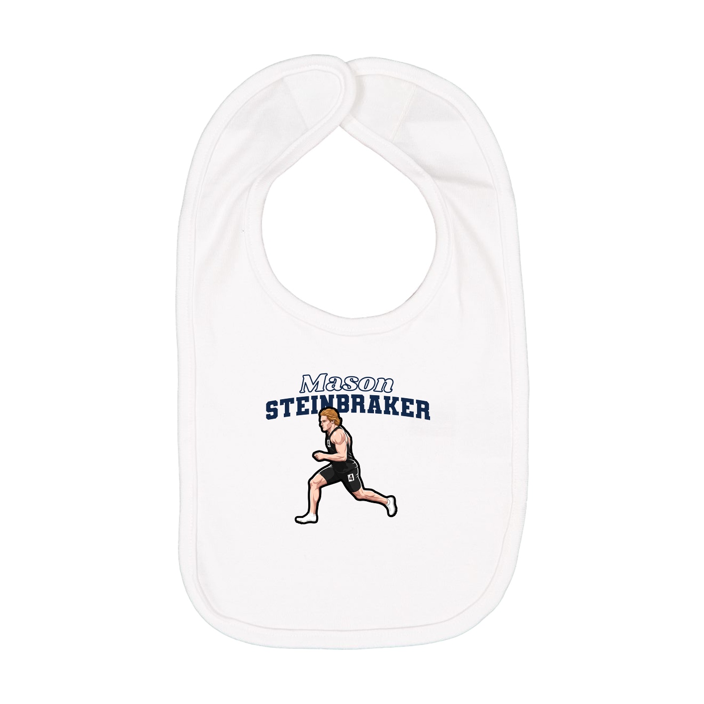 Infant Bib — Name Arch in White
