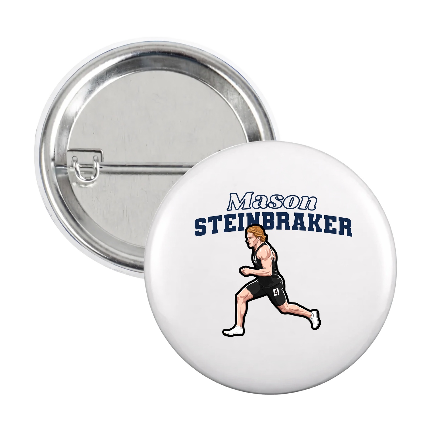 Game Day Button — Name Arch in White