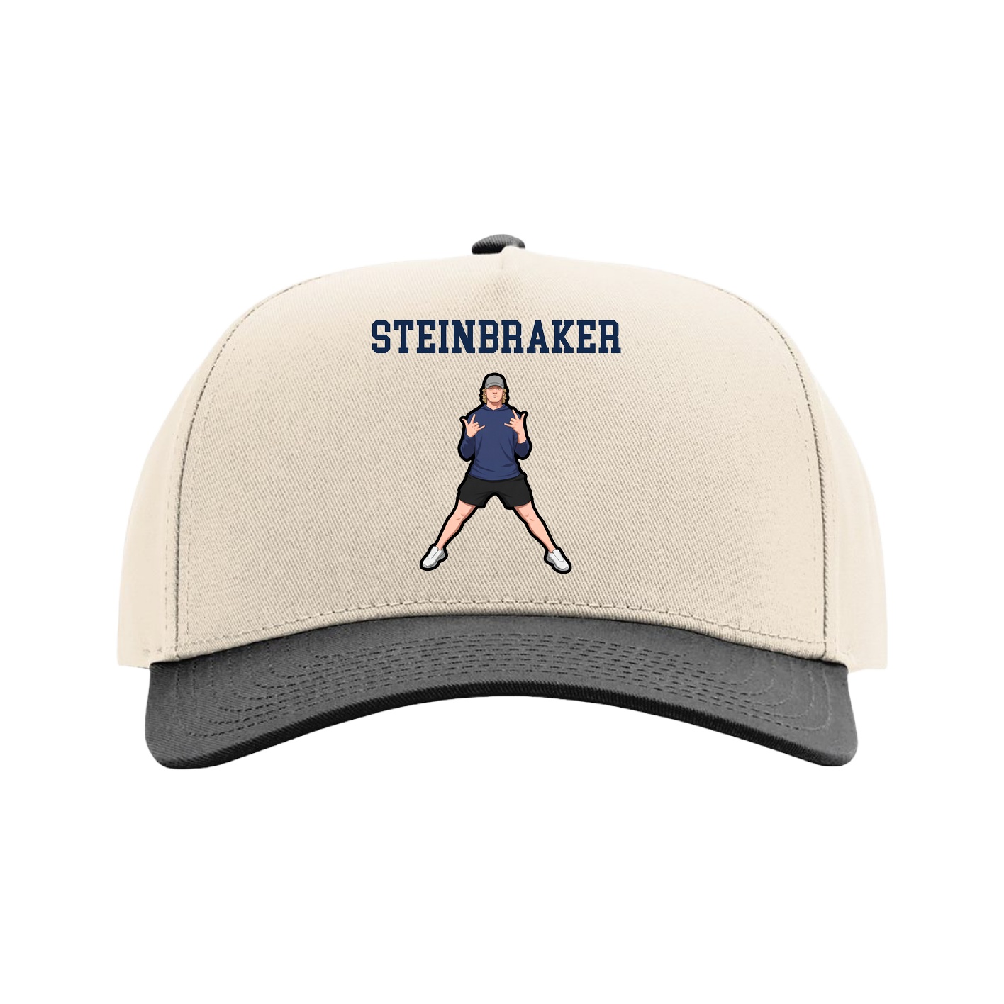 Full Fabric Five-Panel Champ Cap — Shirsey in Cream/Black