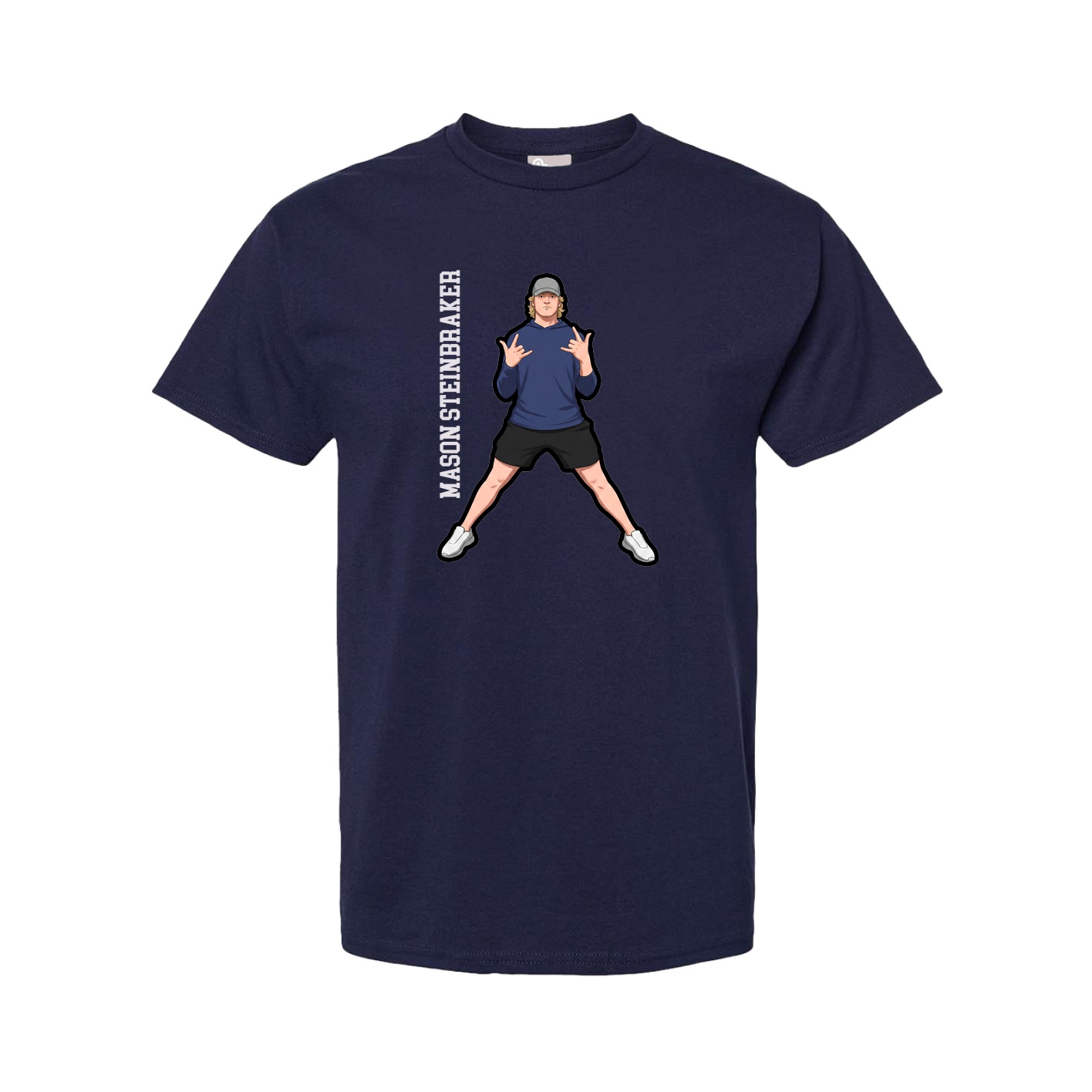 Tee — Name Vertical in Navy