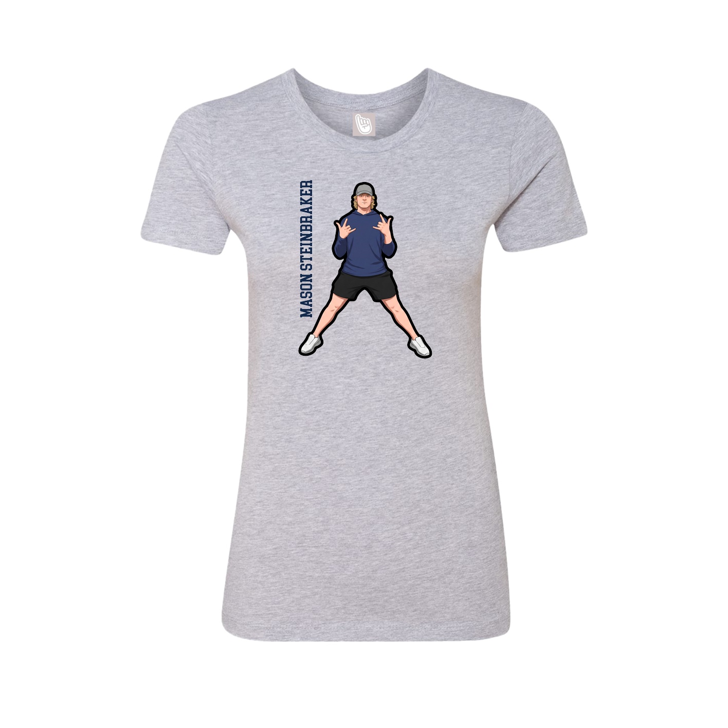 Womens Tee — Name Vertical in Grey