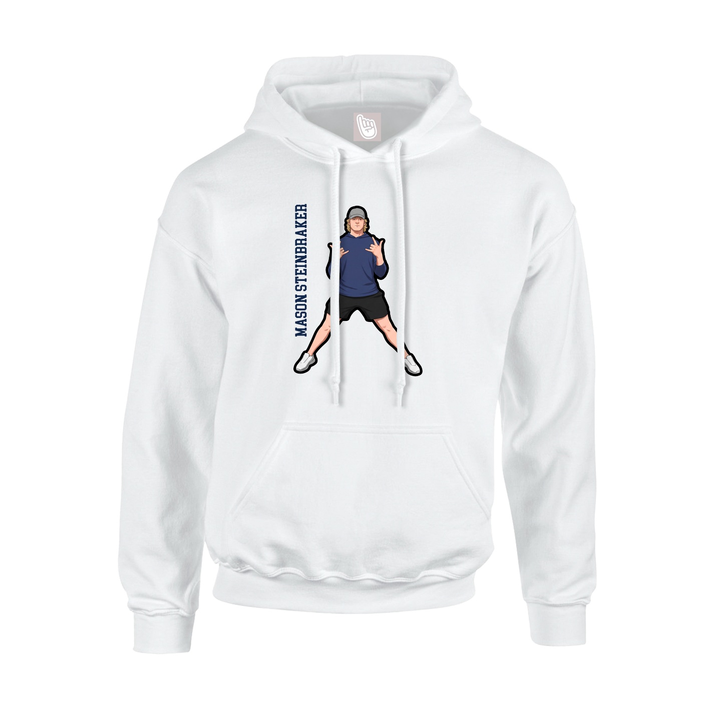 Youth Hoodie — Name Vertical in White