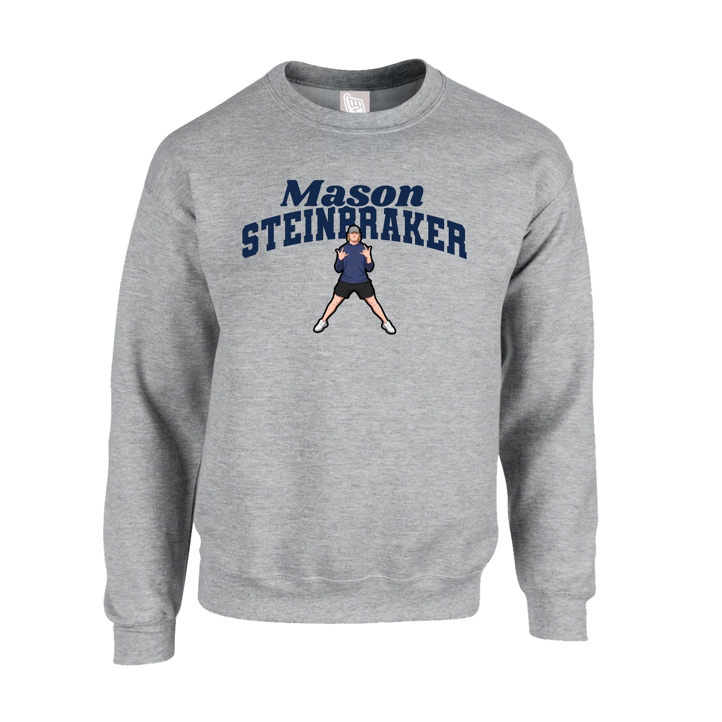 Fleece Crew — Signature Arch in Grey