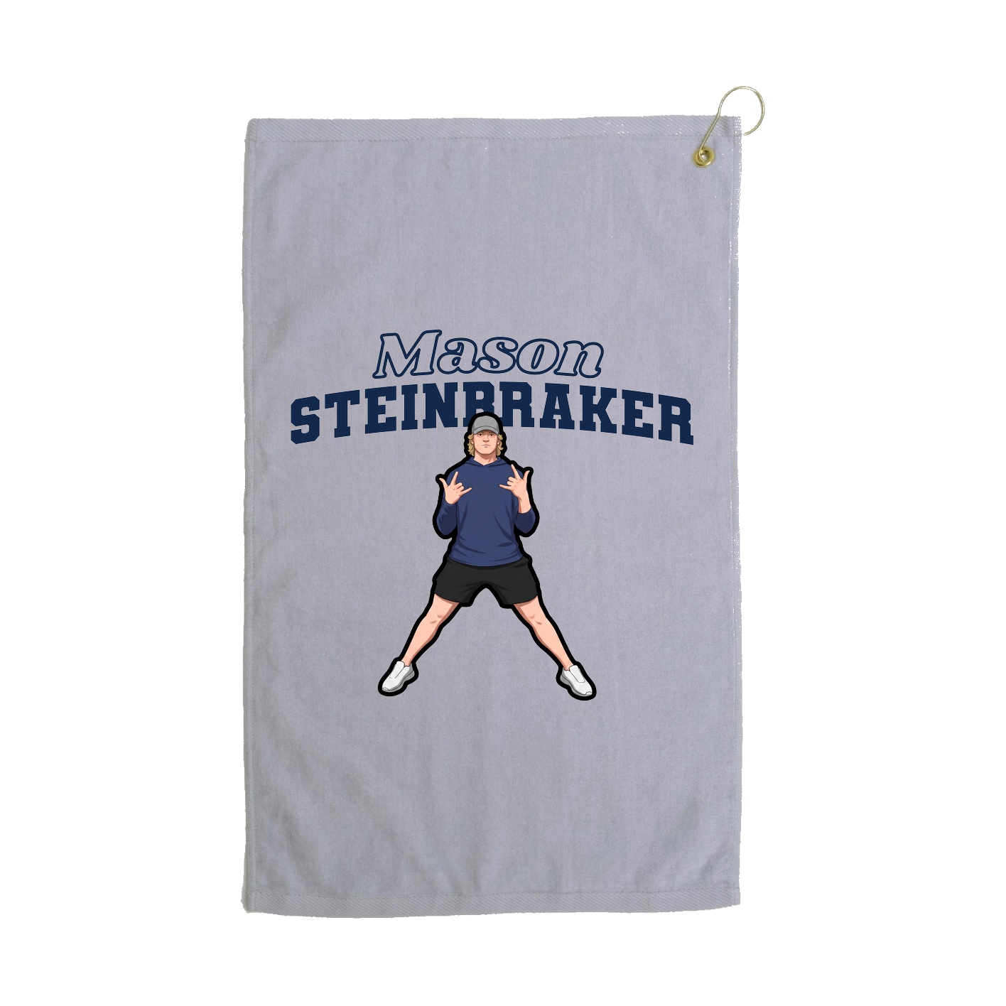 Golf Towel — Name Arch in Grey