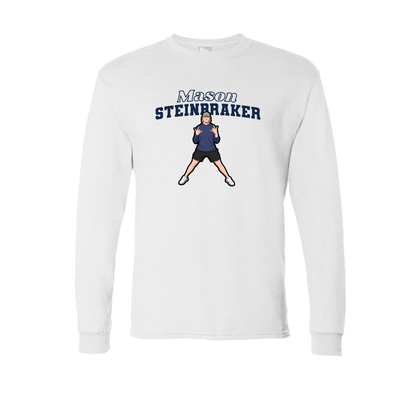 Long Sleeve Tee — Name Arch in White