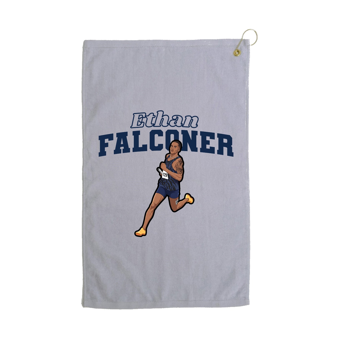 Golf Towel — Name Arch in Grey