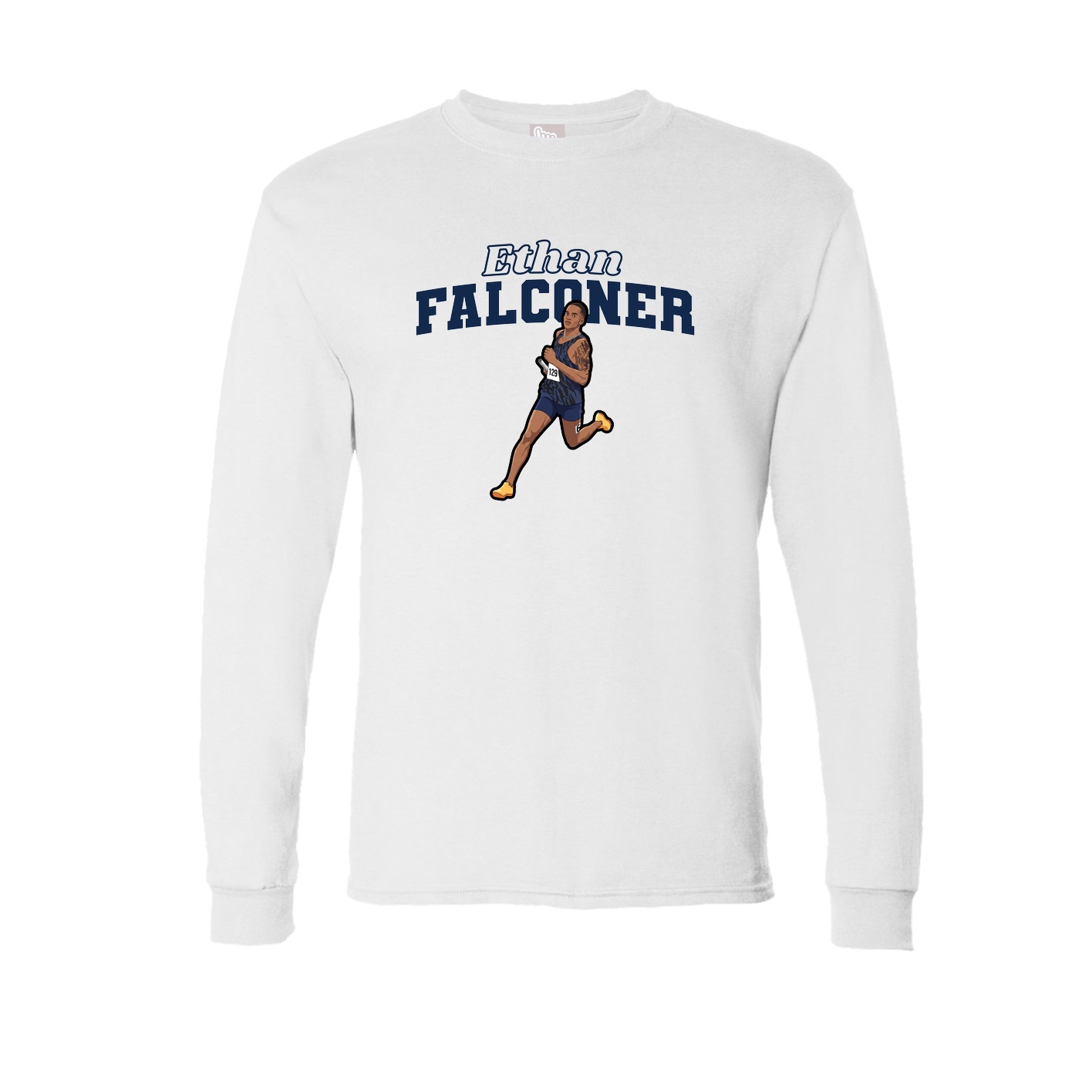 Long Sleeve Tee — Name Arch in White