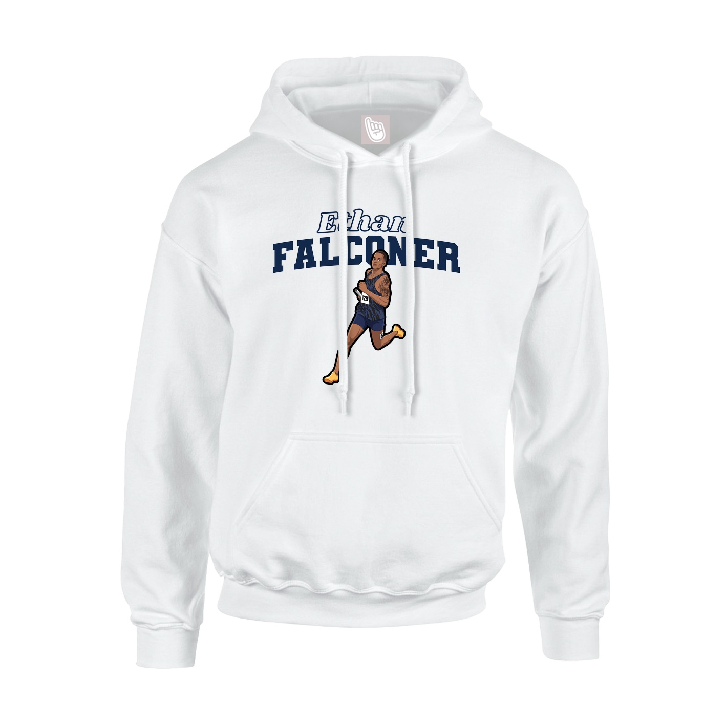 Hoodie — Name Arch in White