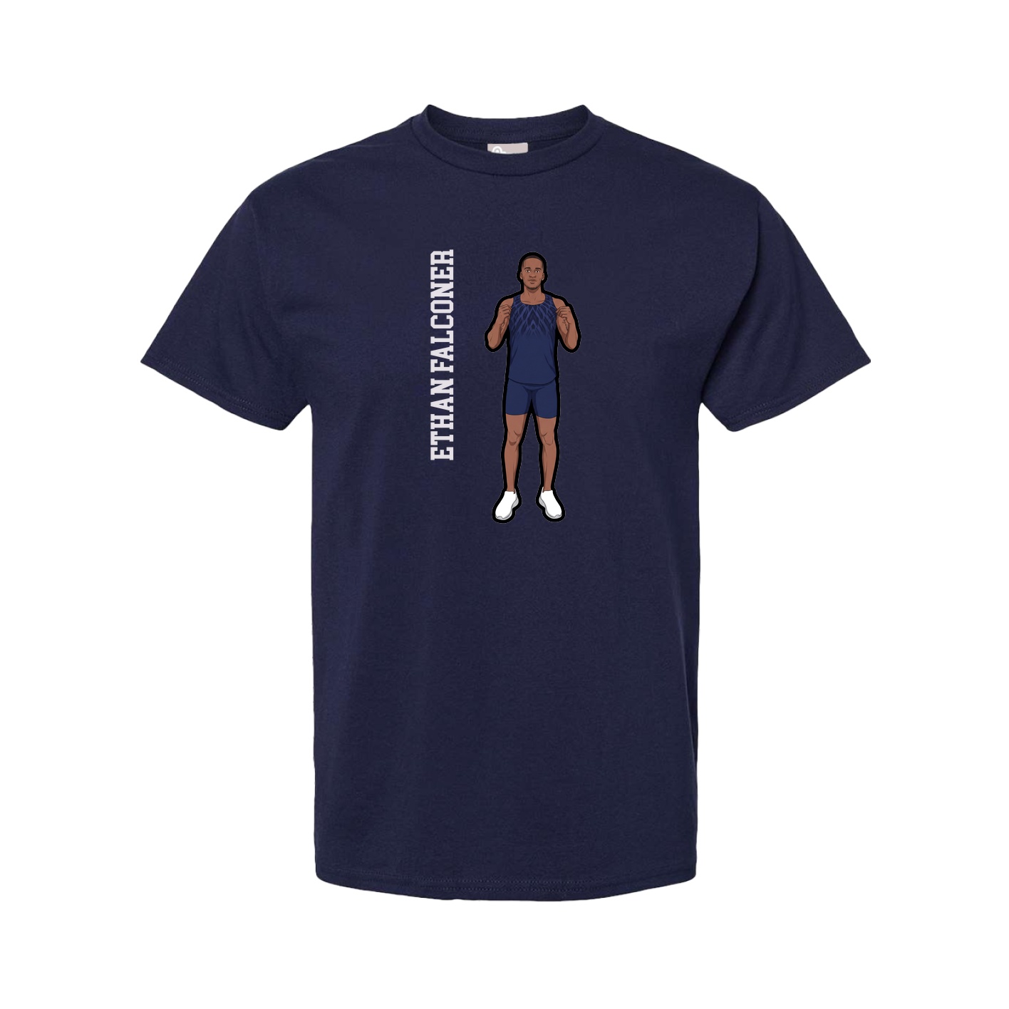 Tee — Name Vertical in Navy