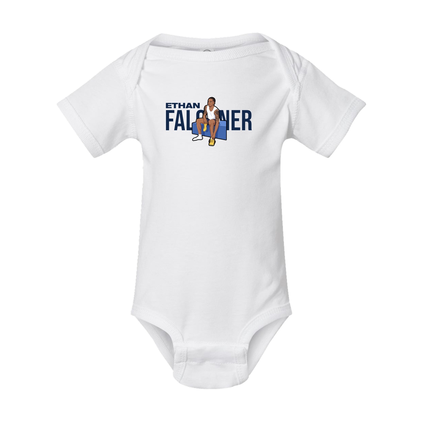 Baby Onesie — Player Name in White