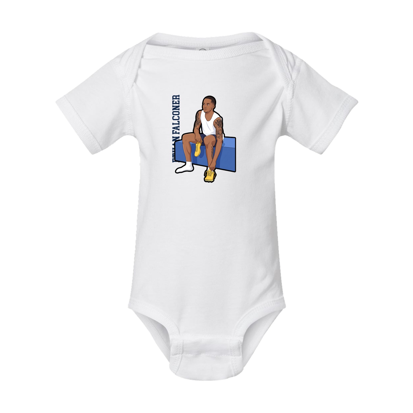 Baby Onesie — Name Vertical in White
