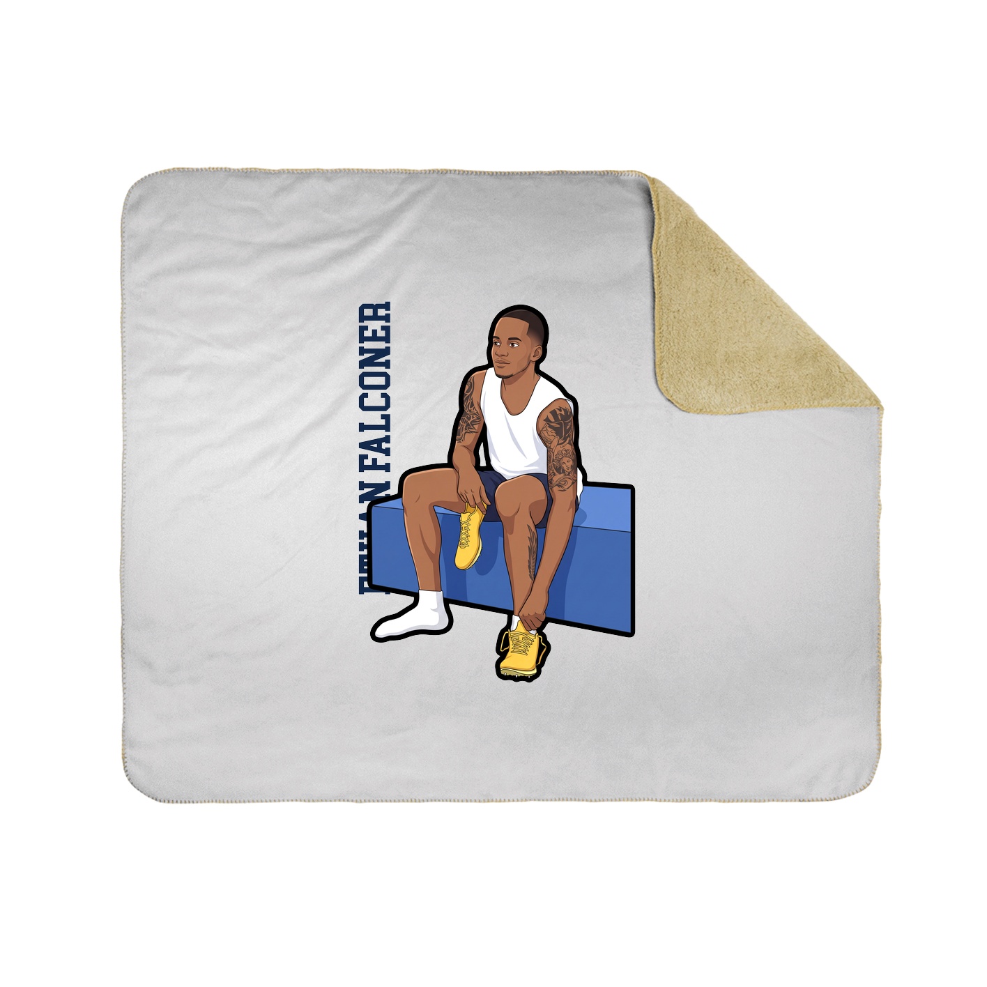 Throw Blanket — Name Vertical in White