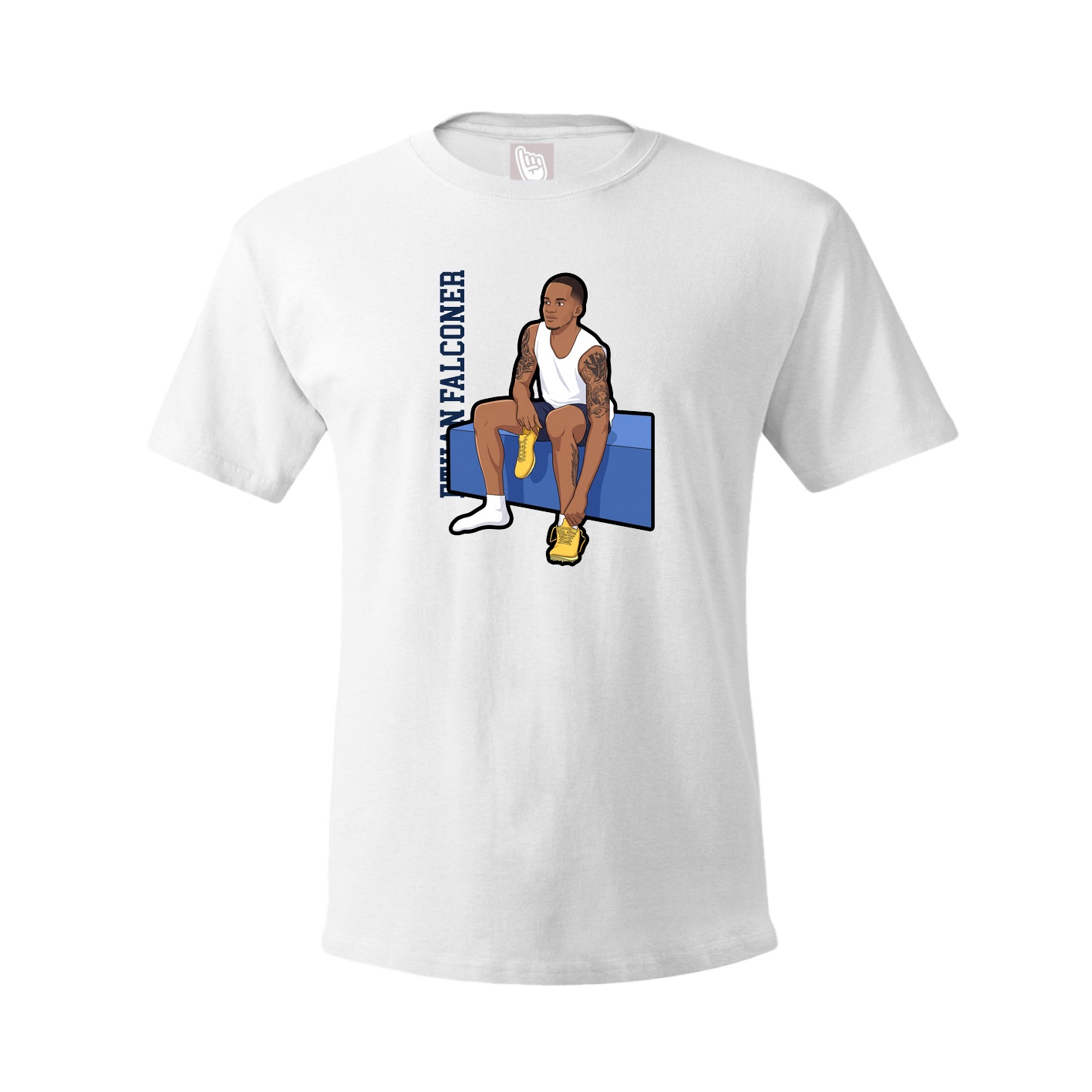 Tee — Name Vertical in White