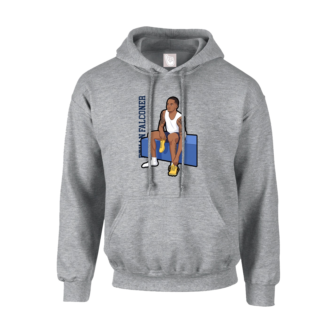 Youth Hoodie — Name Vertical in Grey