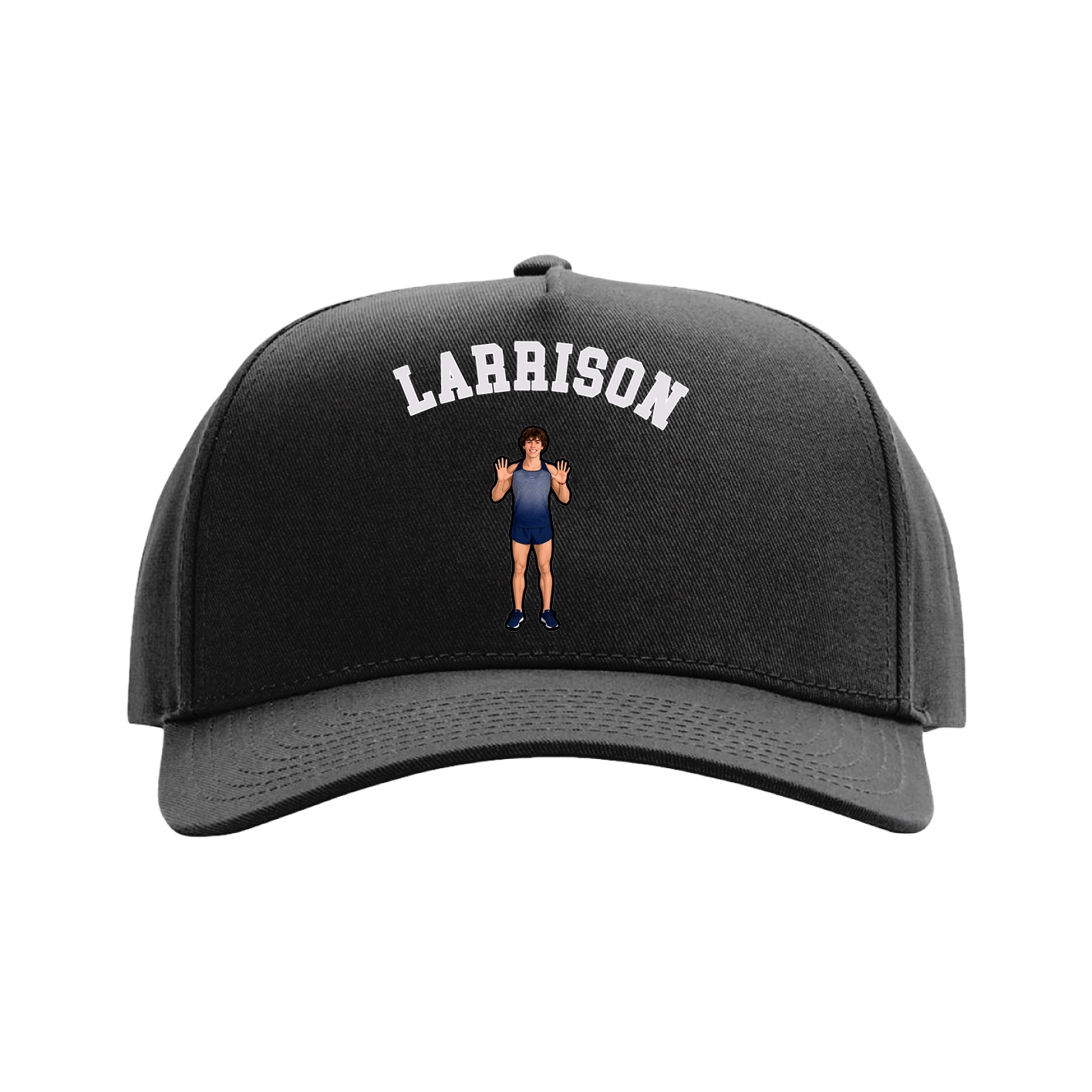 Full Fabric Five-Panel Champ Cap — Shirsey Arch in Black