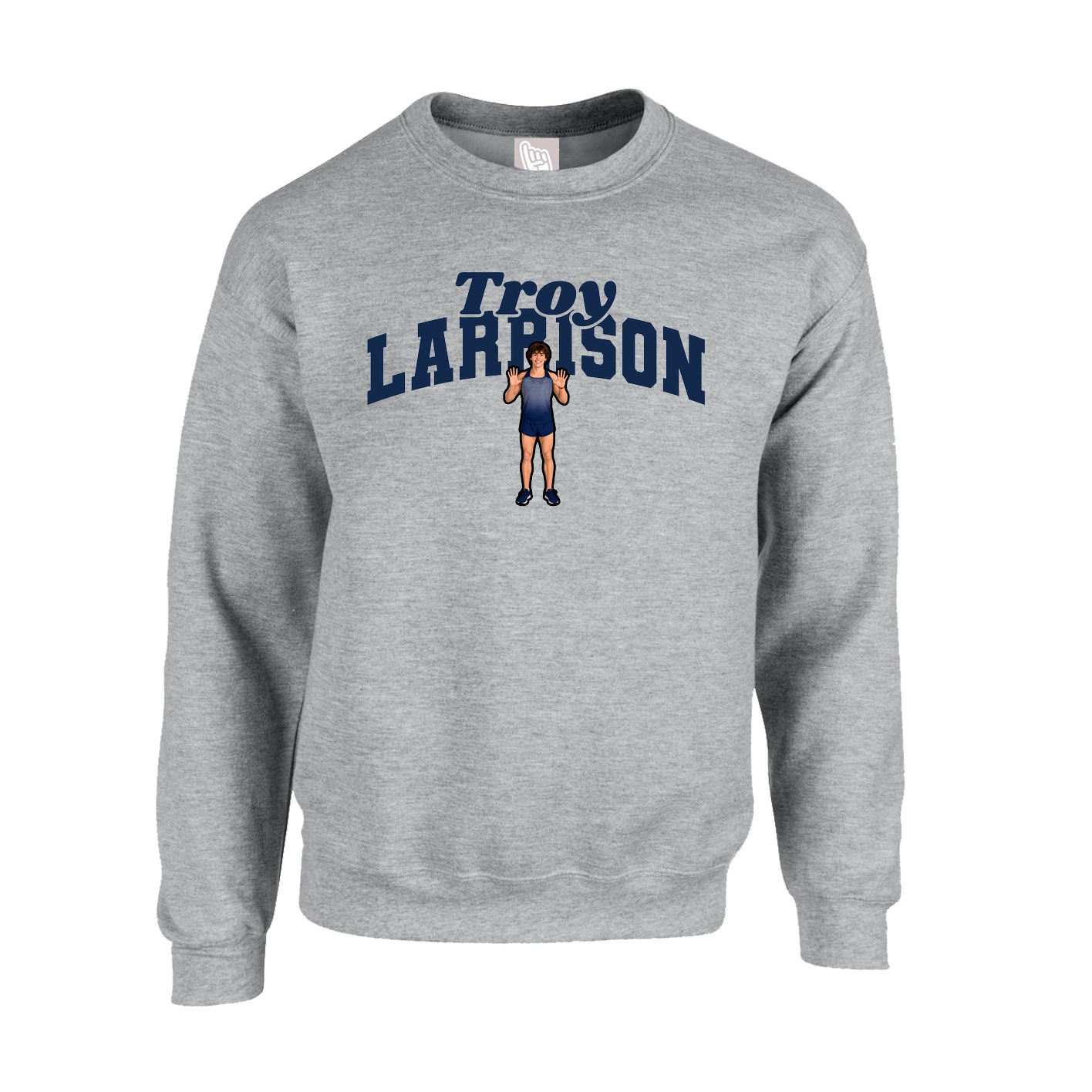 Fleece Crew — Signature Arch in Grey
