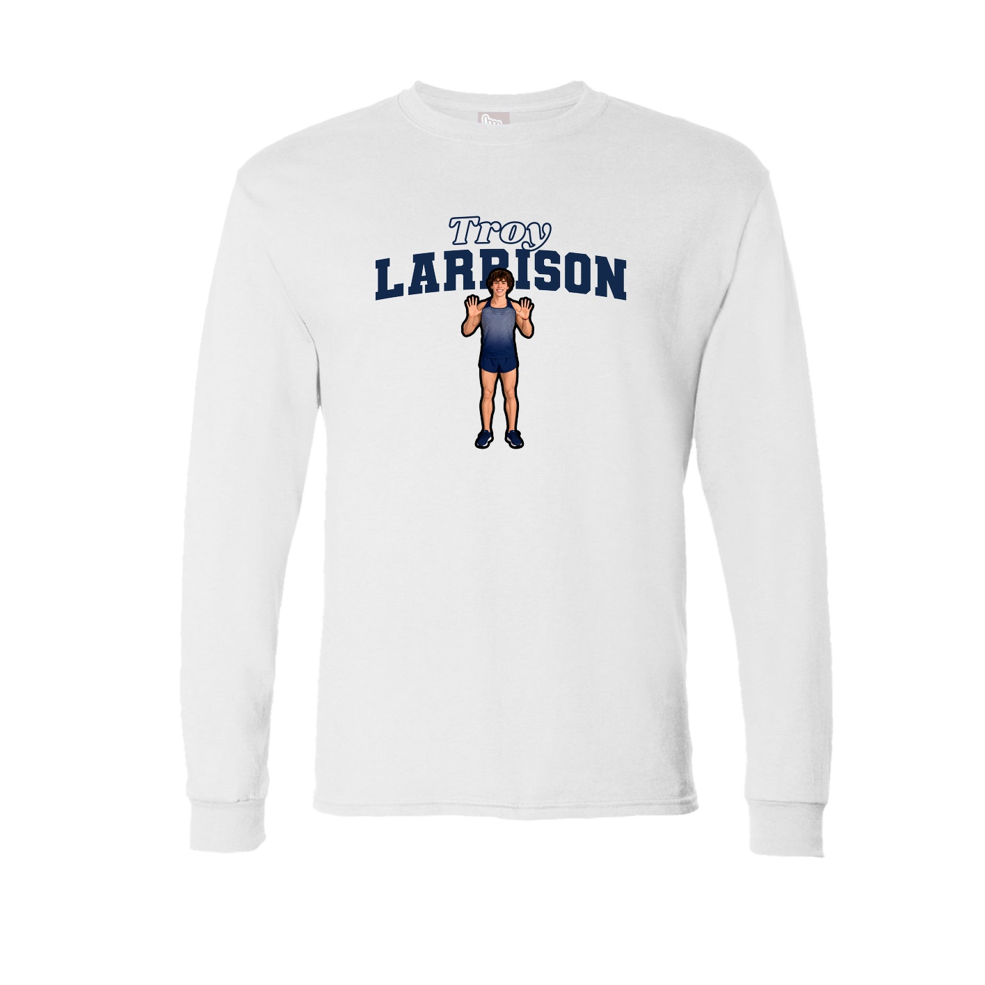 Long Sleeve Tee — Name Arch in White