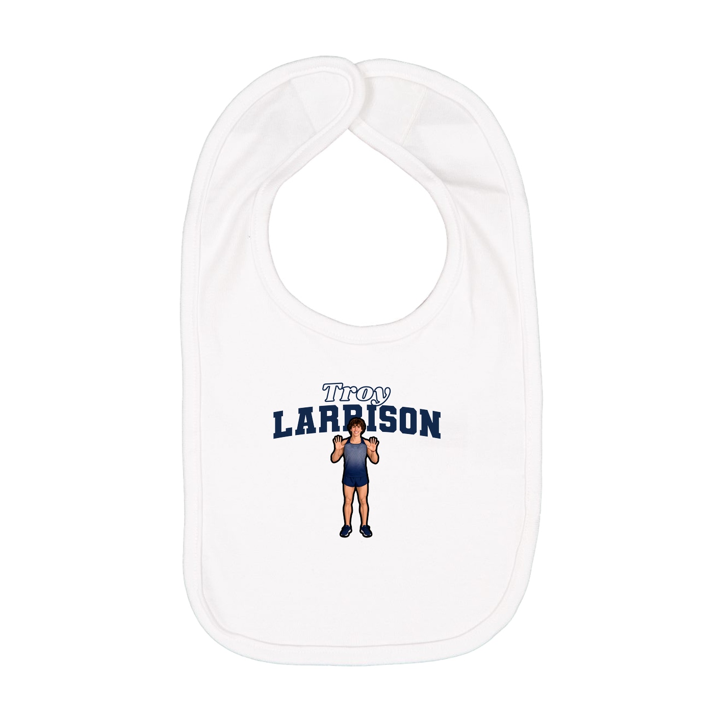 Infant Bib — Name Arch in White