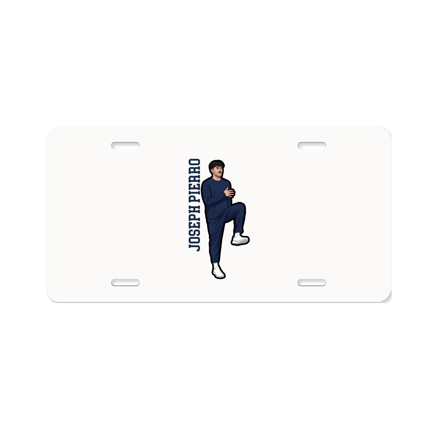 License Plate — Name Vertical in Classic