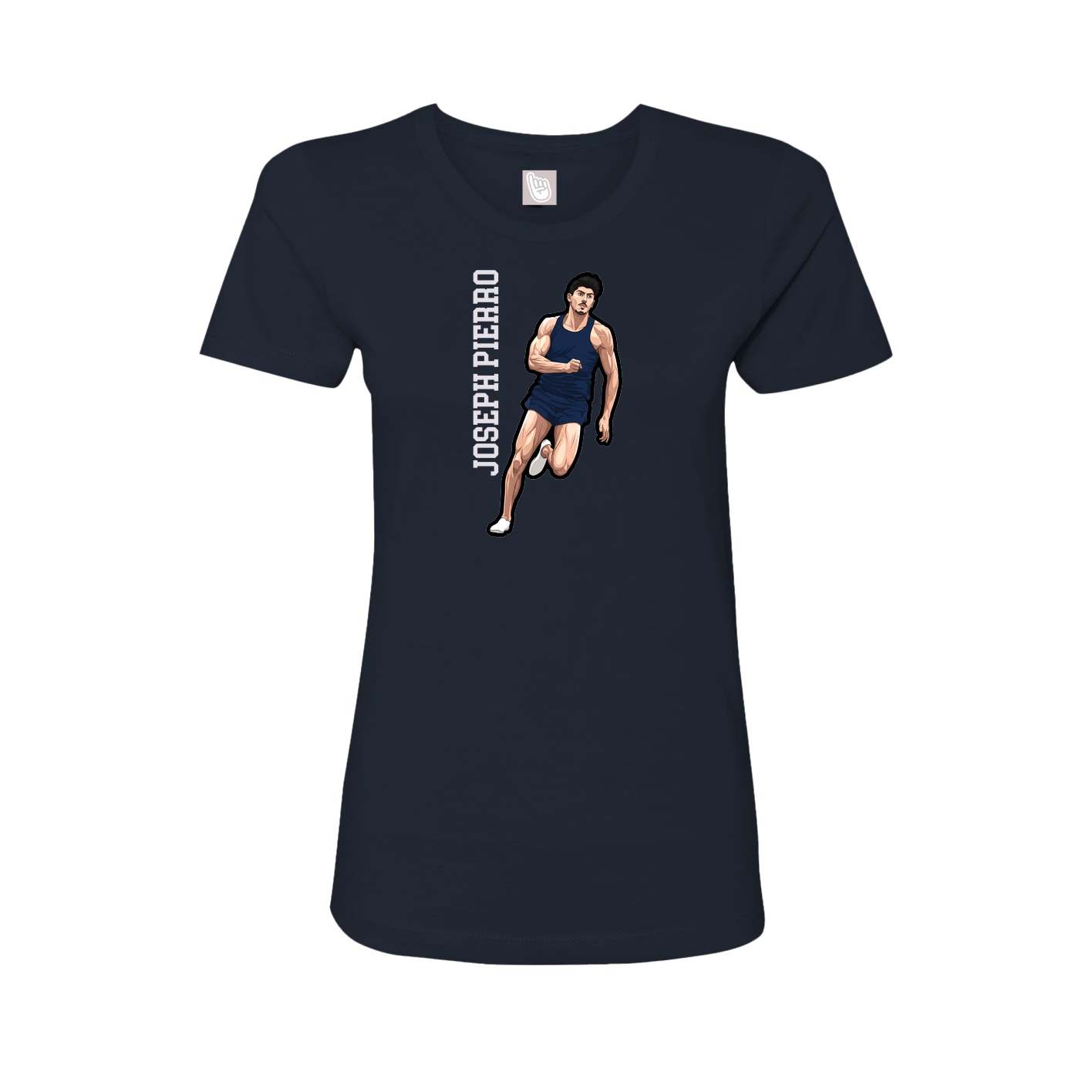 Fitted Women's Tee — Name Vertical in Navy