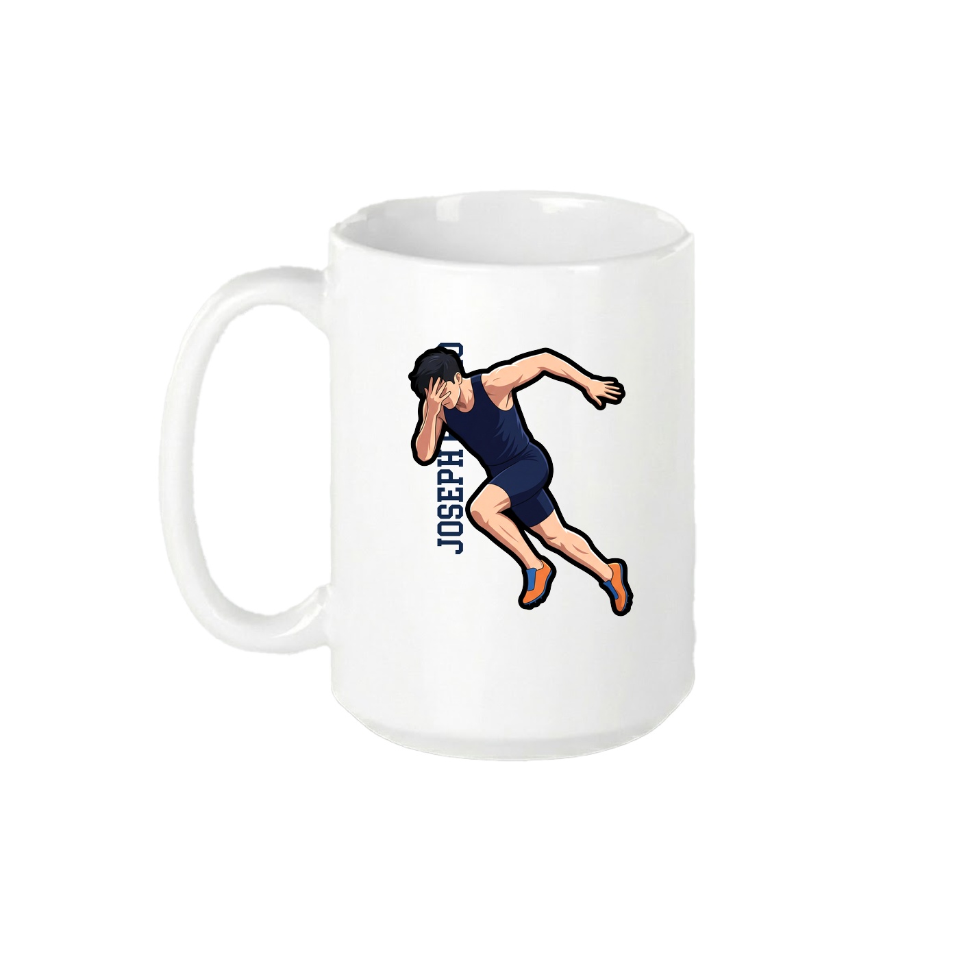 15oz Coffee Mug — Name Vertical in White
