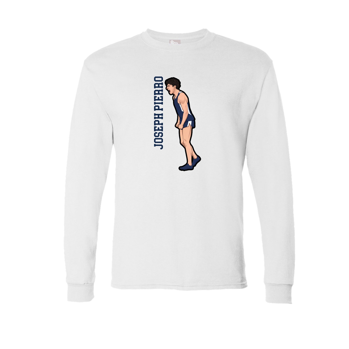 Long Sleeve Tee — Name Vertical in White