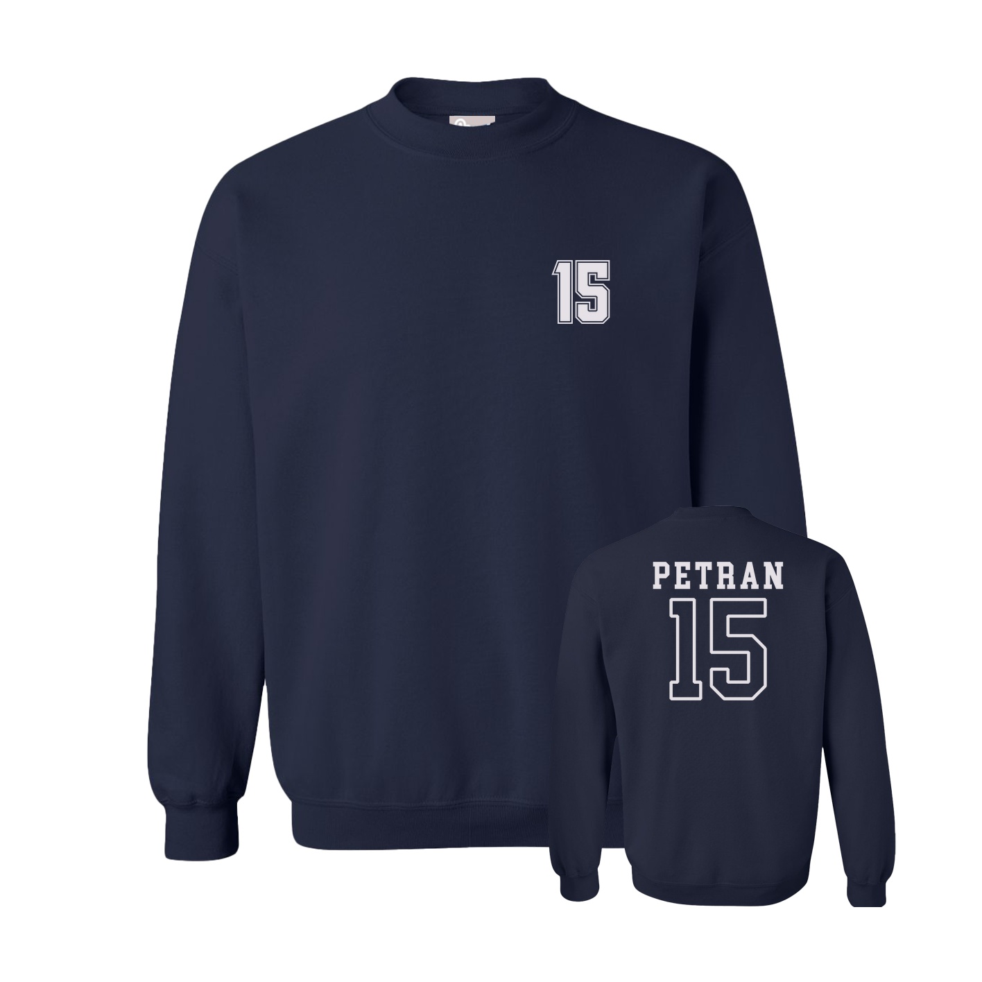 Fleece Crew — Chest Back in Navy