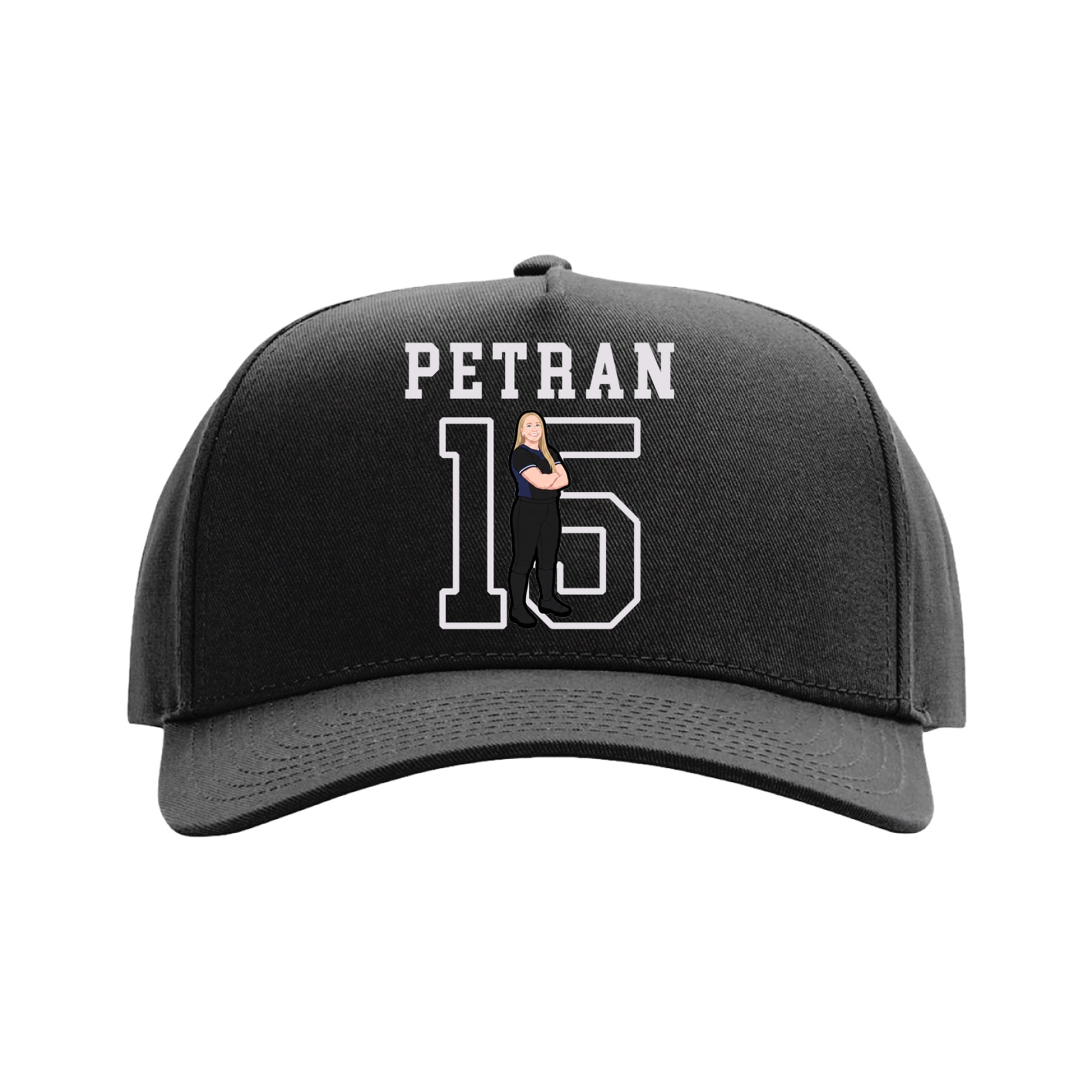 Full Fabric Five-Panel Champ Cap — Shirsey in Black