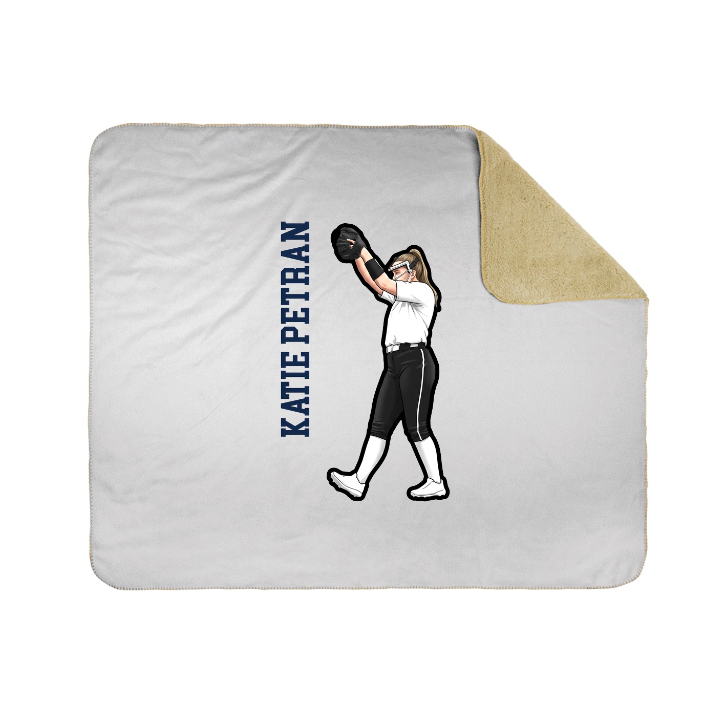 Throw Blanket — Name Vertical in White