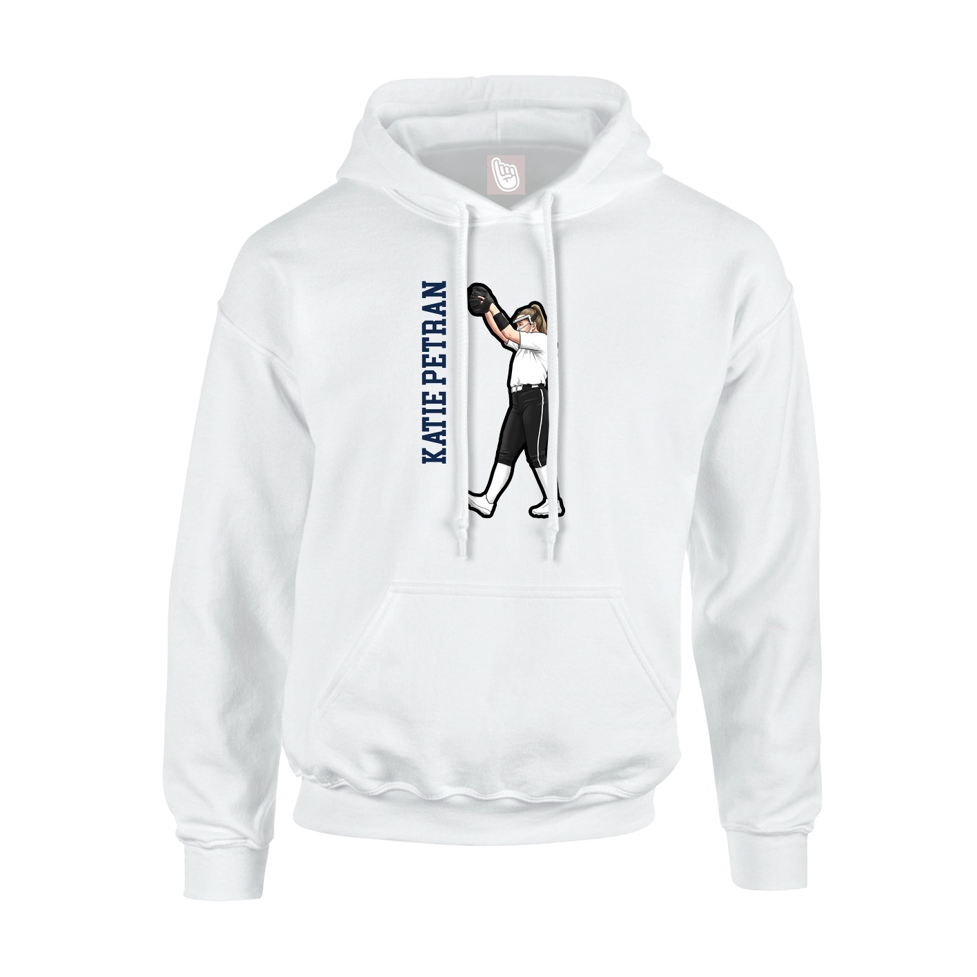 Hoodie — Name Vertical in White