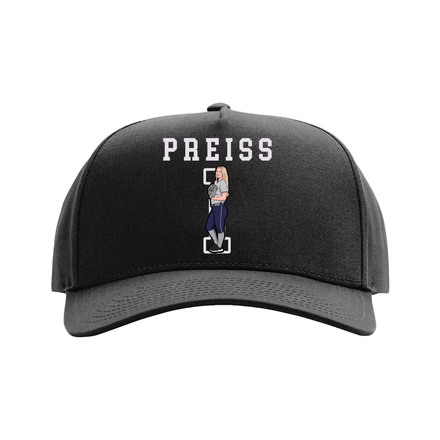 Full Fabric Five-Panel Champ Cap — Shirsey in Black