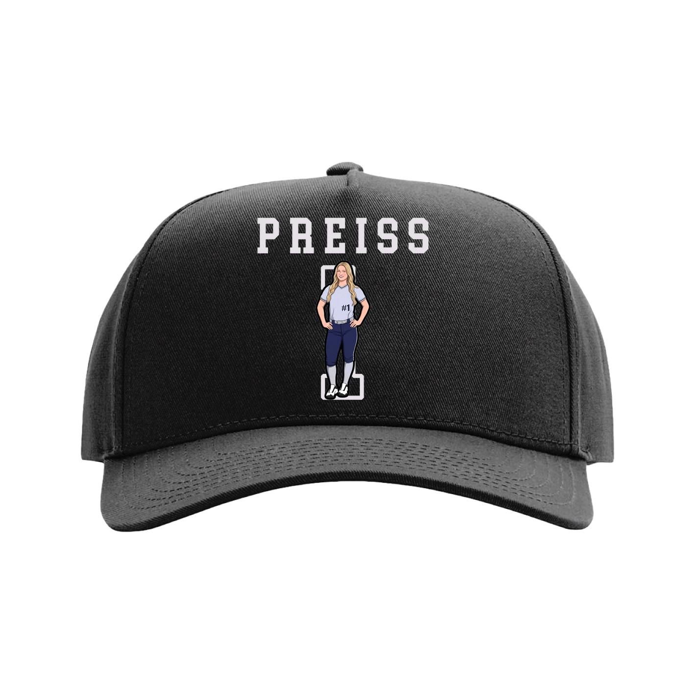 Full Fabric Five-Panel Champ Cap — Shirsey in Black