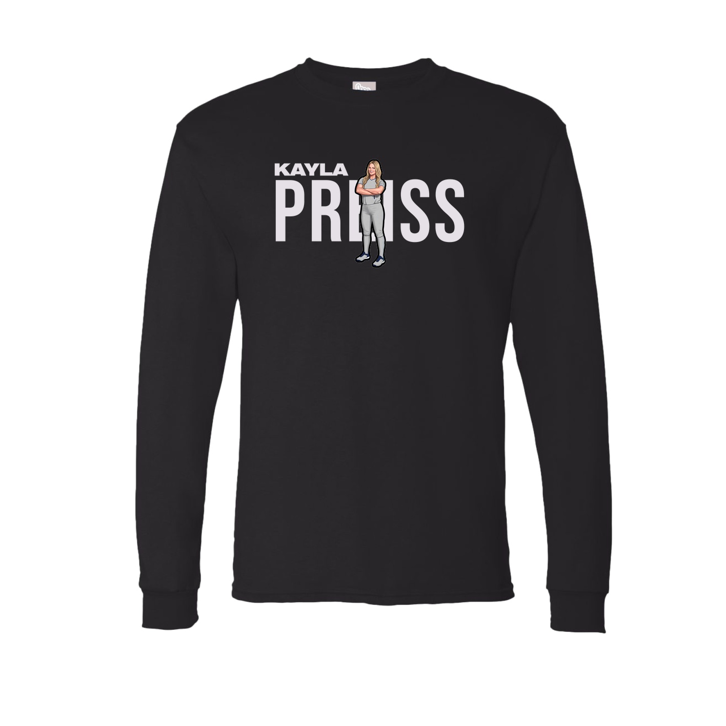 Long Sleeve Tee — Player Name in Black
