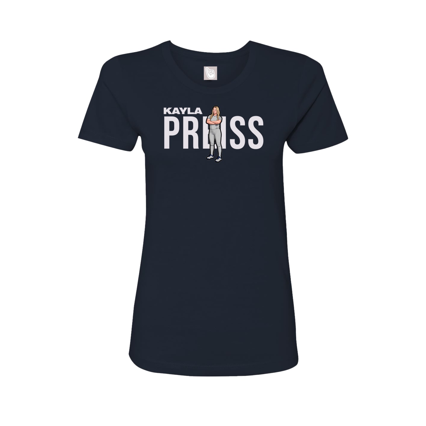 Fitted Women's Tee — Player Name in Navy