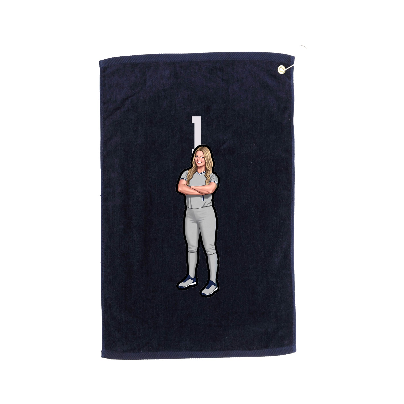 Golf Towel — Number Top in Navy