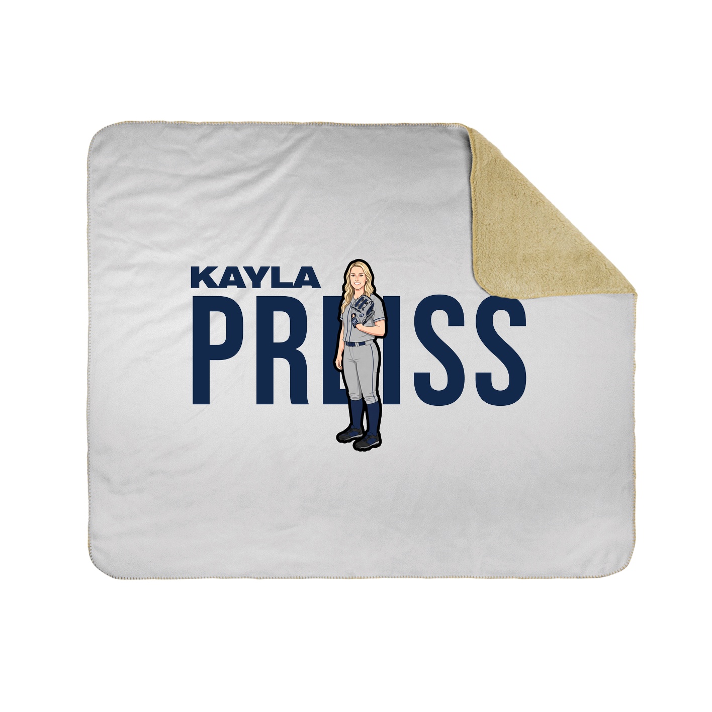 Throw Blanket — Player Name in White